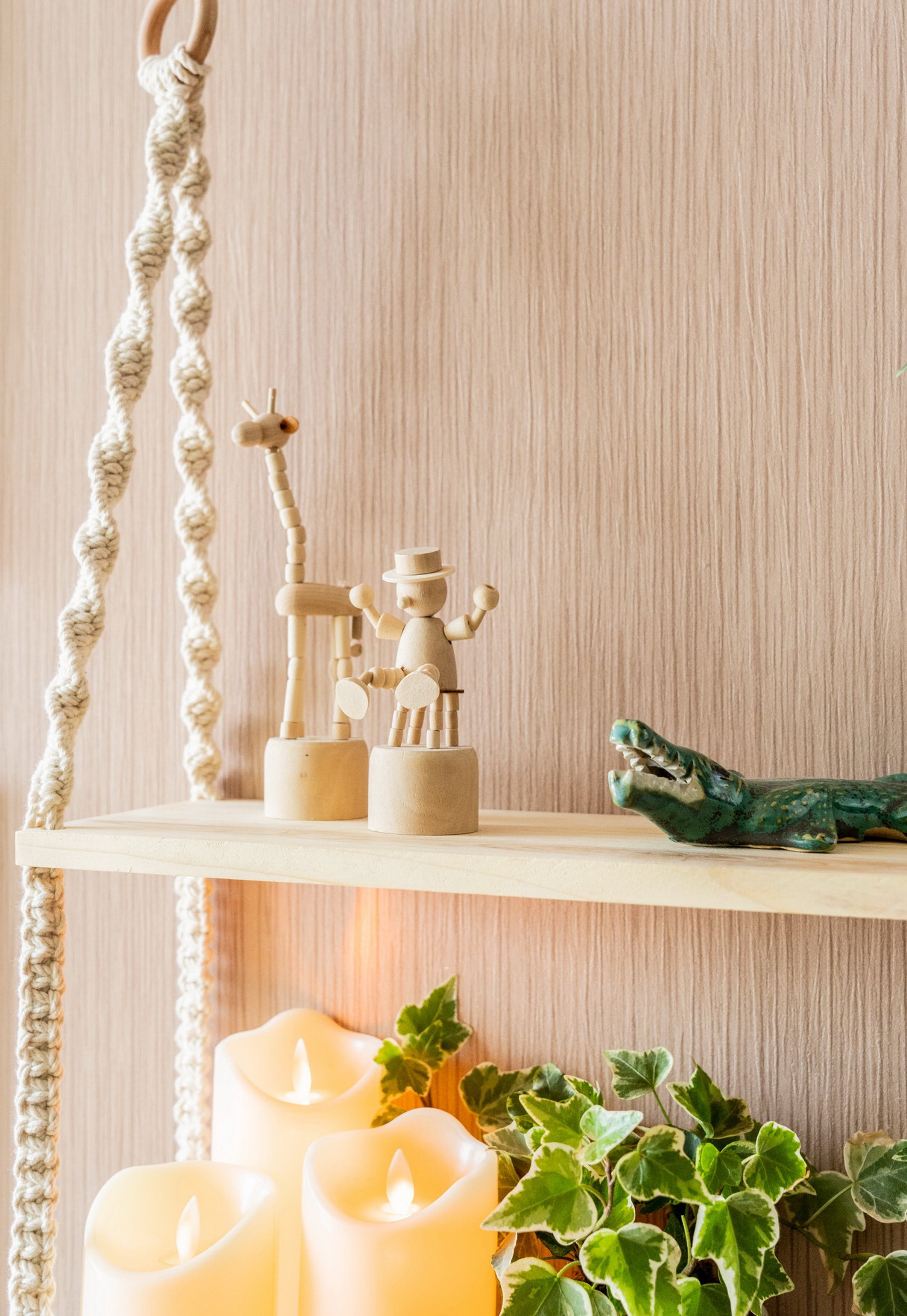 Macrame Wooden Shelf For Boho Wall Decor And Stylish Storage