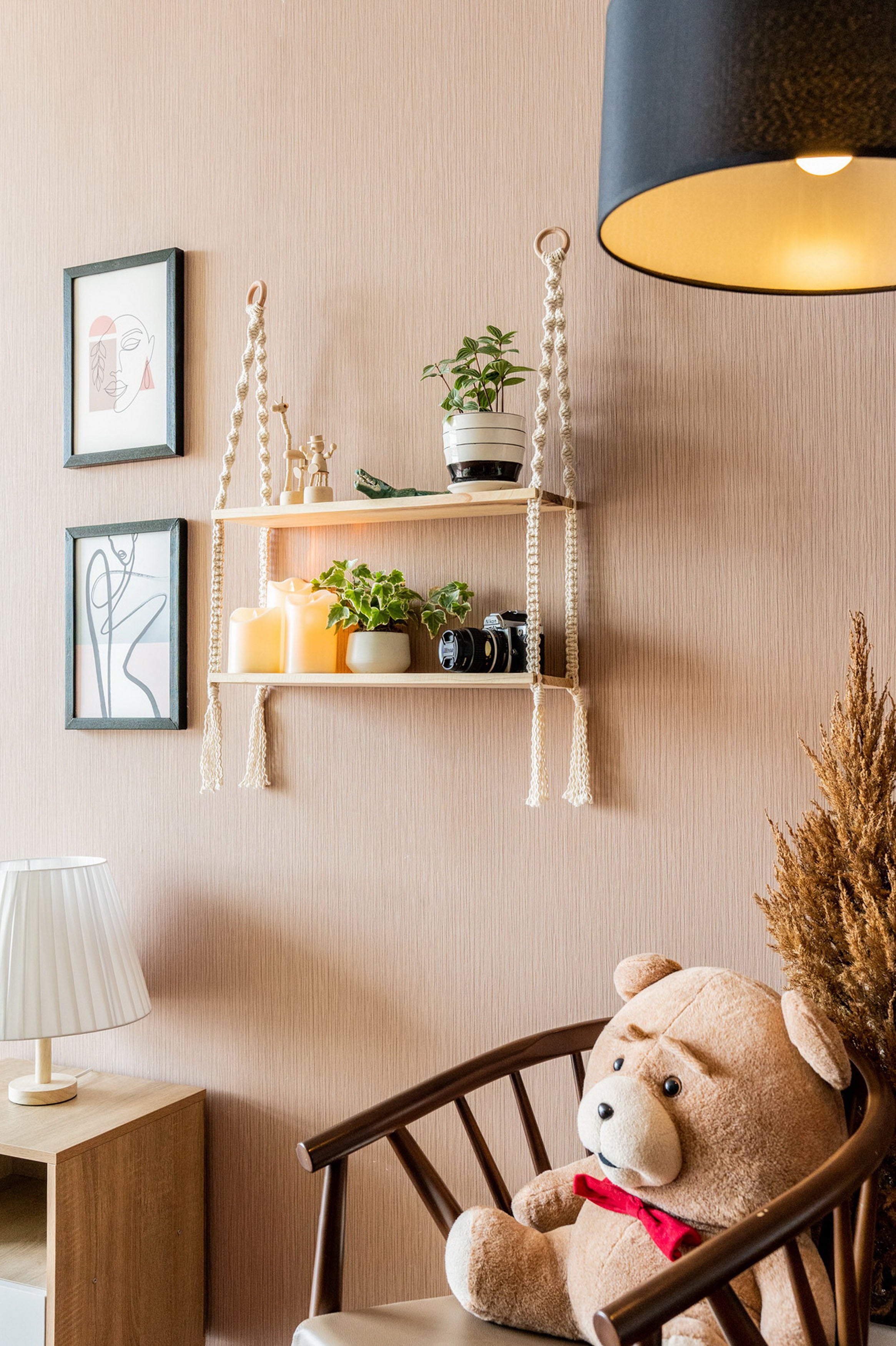 Macrame Wooden Shelf For Boho Wall Decor And Stylish Storage