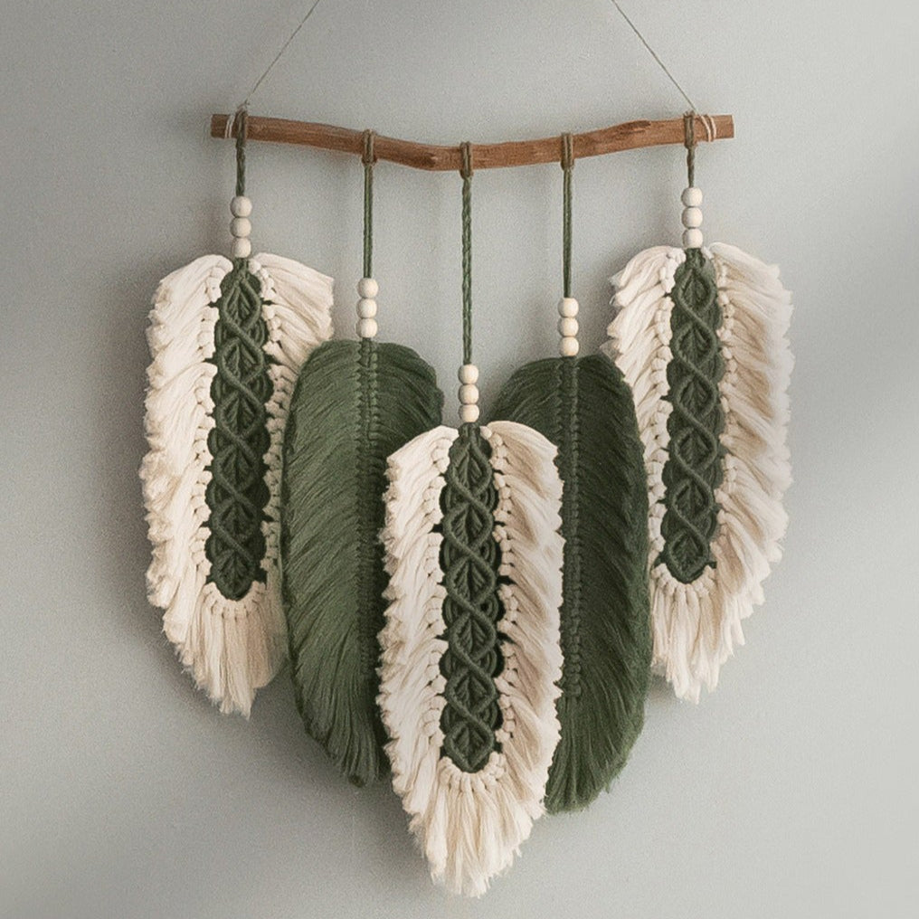 Macrame Leaf Wall Hanging For Boho Home Decoration Accent
