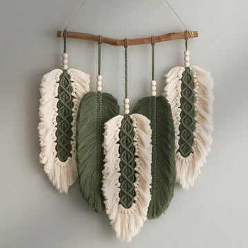 Macrame Leaf Wall Hanging For Boho Home Decoration Accent