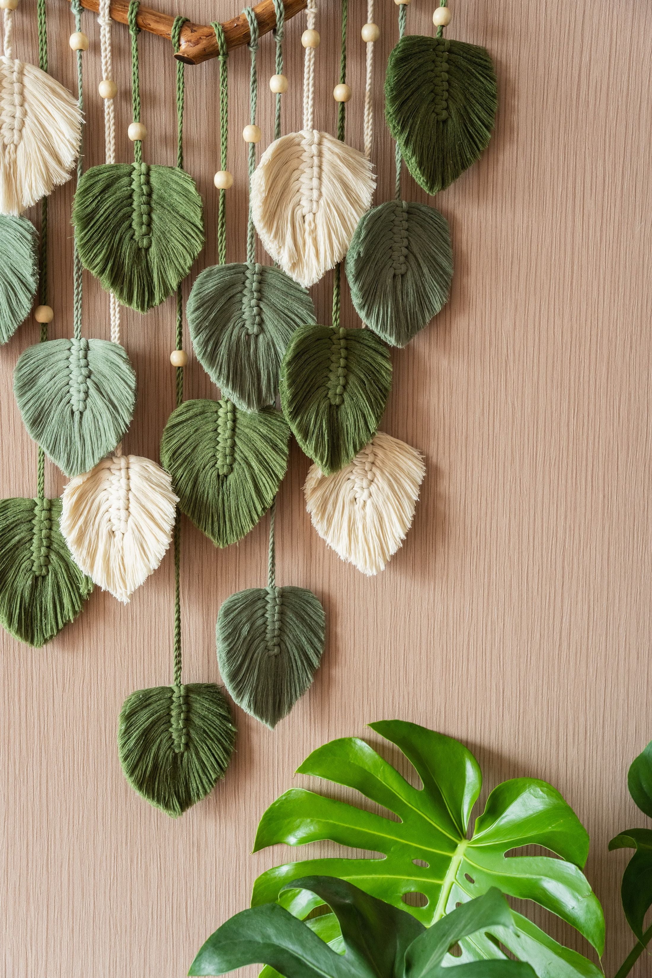 Leaves Wall Hanging for Boho and Rustic Wall Decor