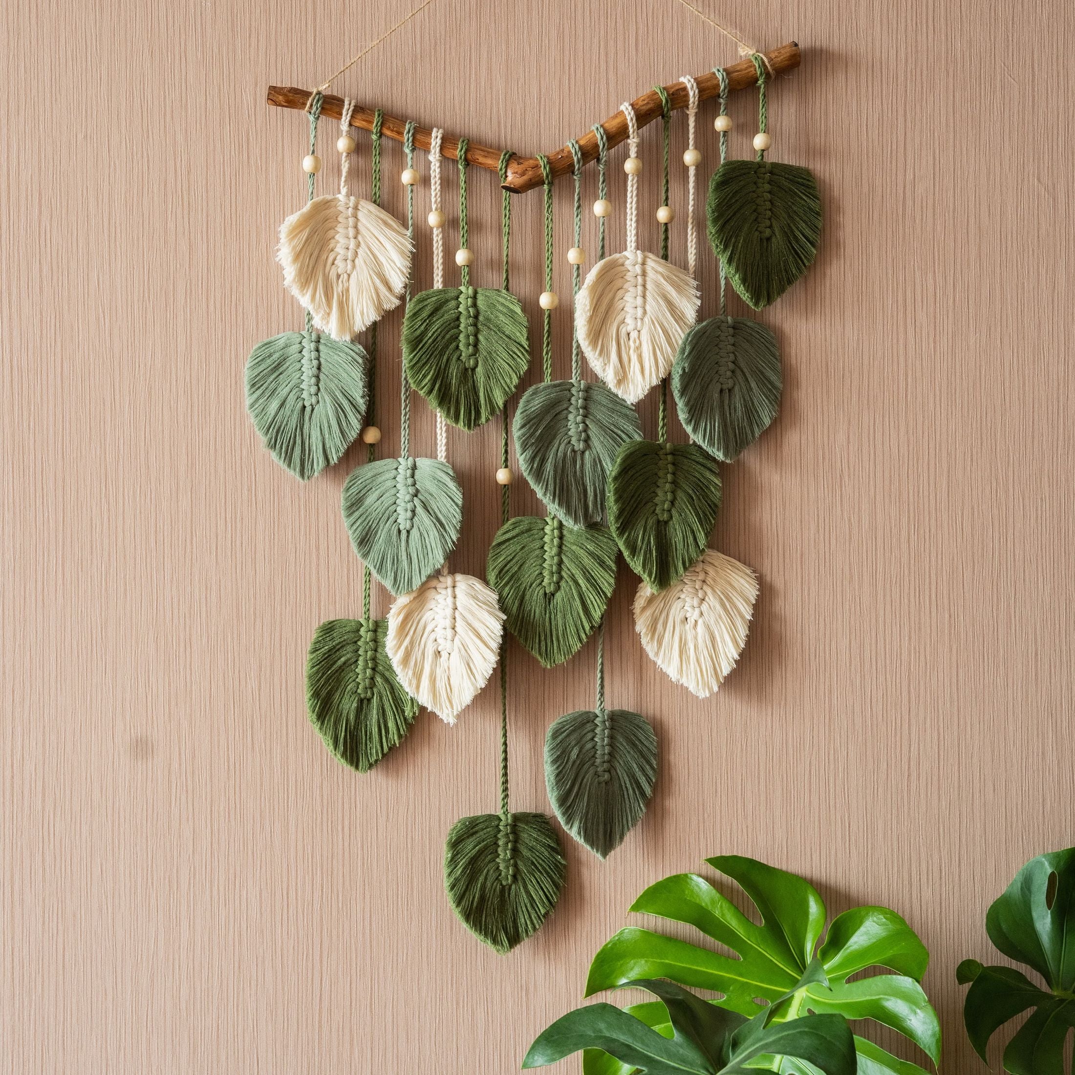 Leaves Wall Hanging for Boho and Rustic Wall Decor