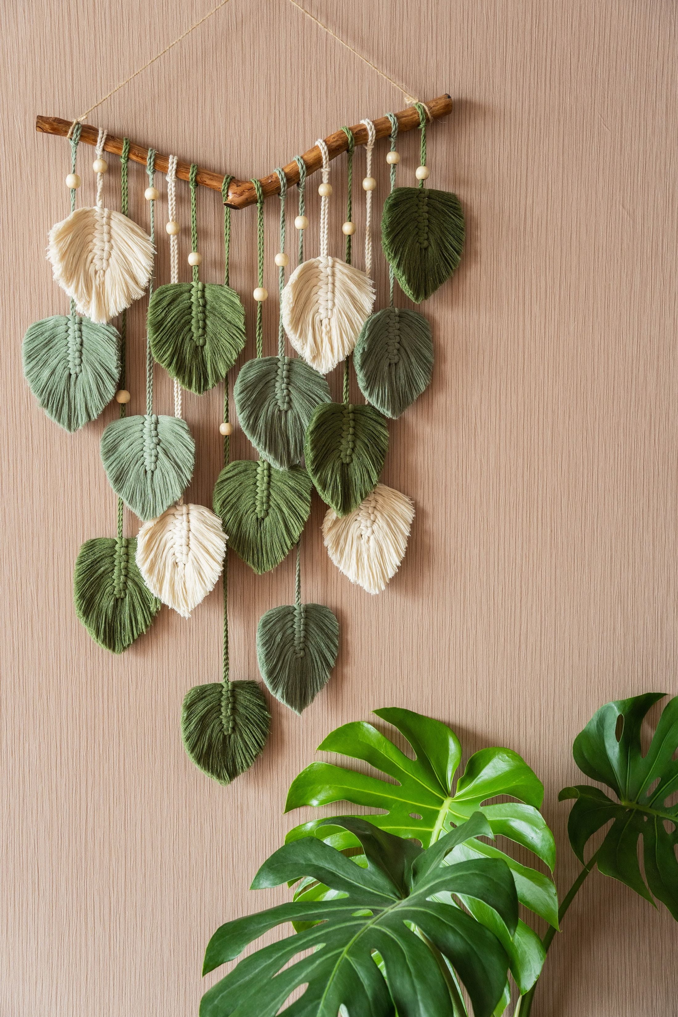 Leaves Wall Hanging for Boho and Rustic Wall Decor