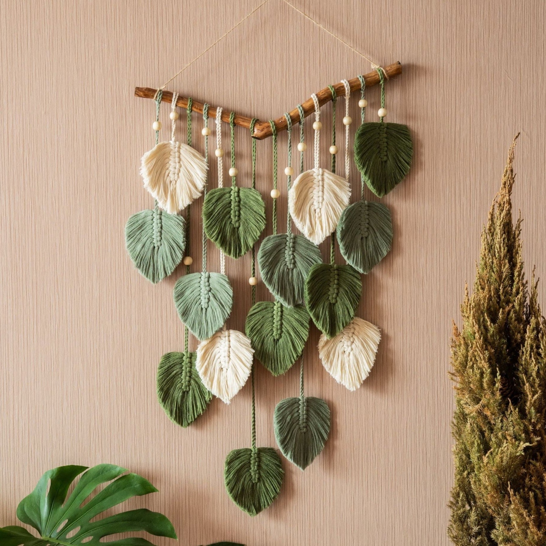 Green Leaf Wall Art for Farmhouse Decoration