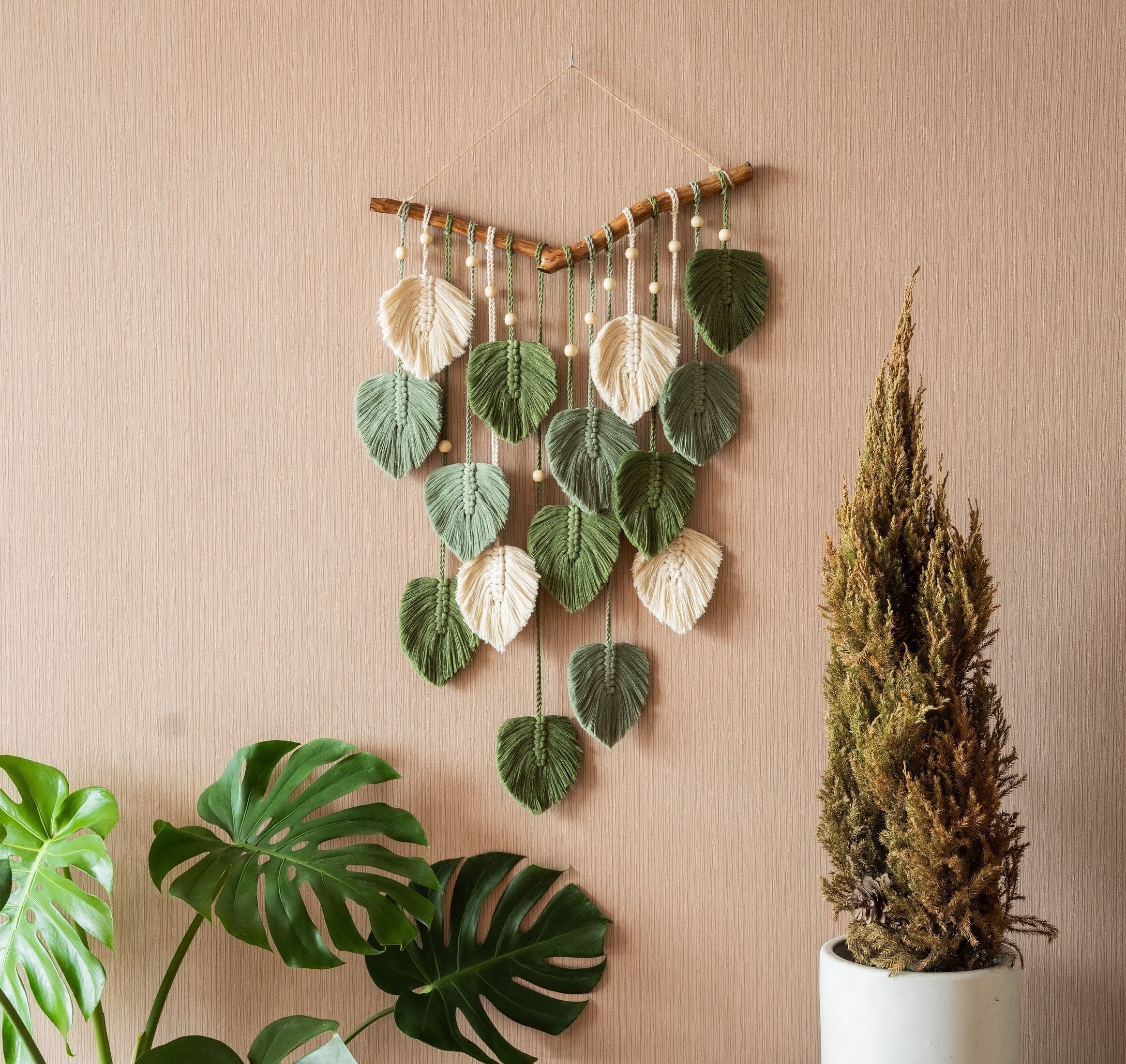 Leaves Wall Hanging for Boho and Rustic Wall Decor