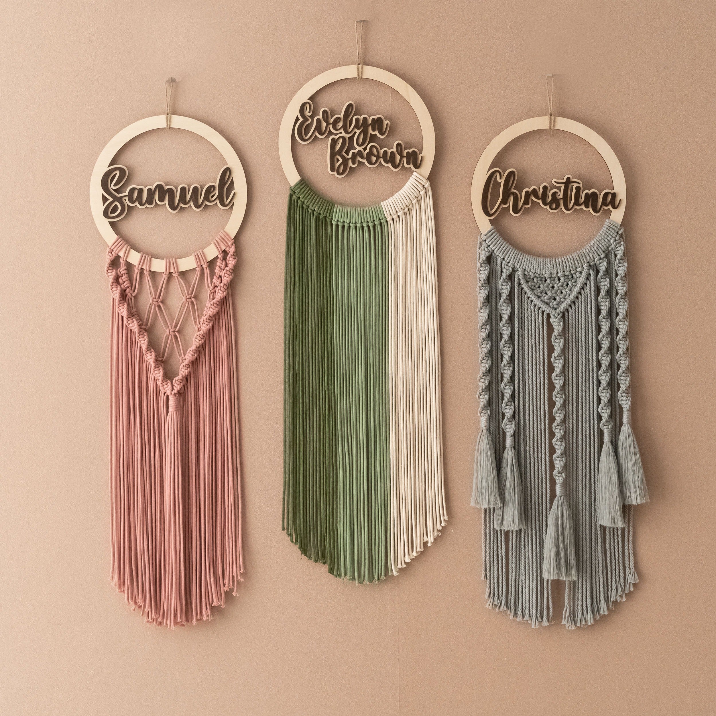 Personalized Name Sign Macrame Wall Hanging For Boho Wall Decor