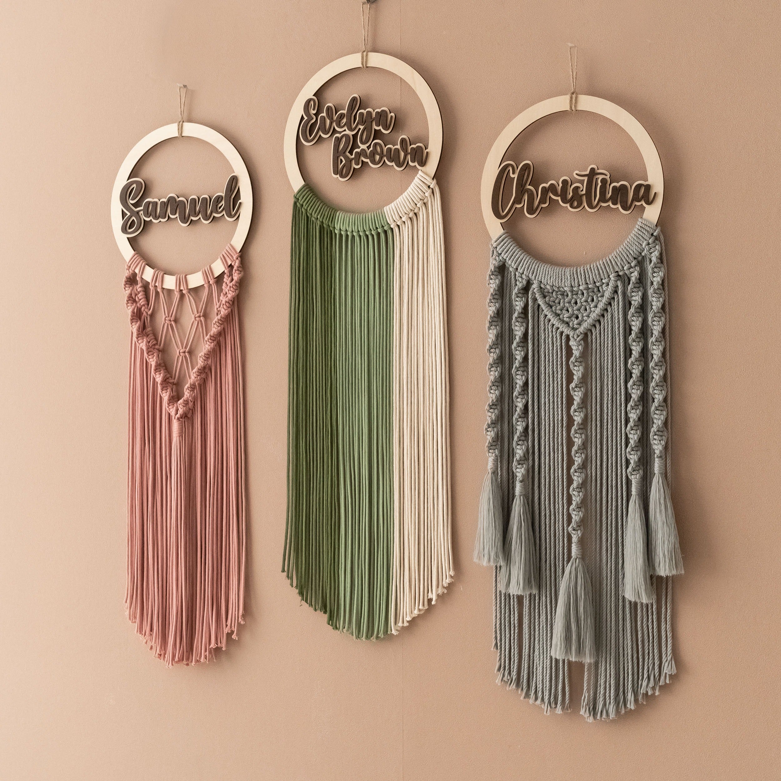 Personalized Name Sign Macrame Wall Hanging For Boho Wall Decor