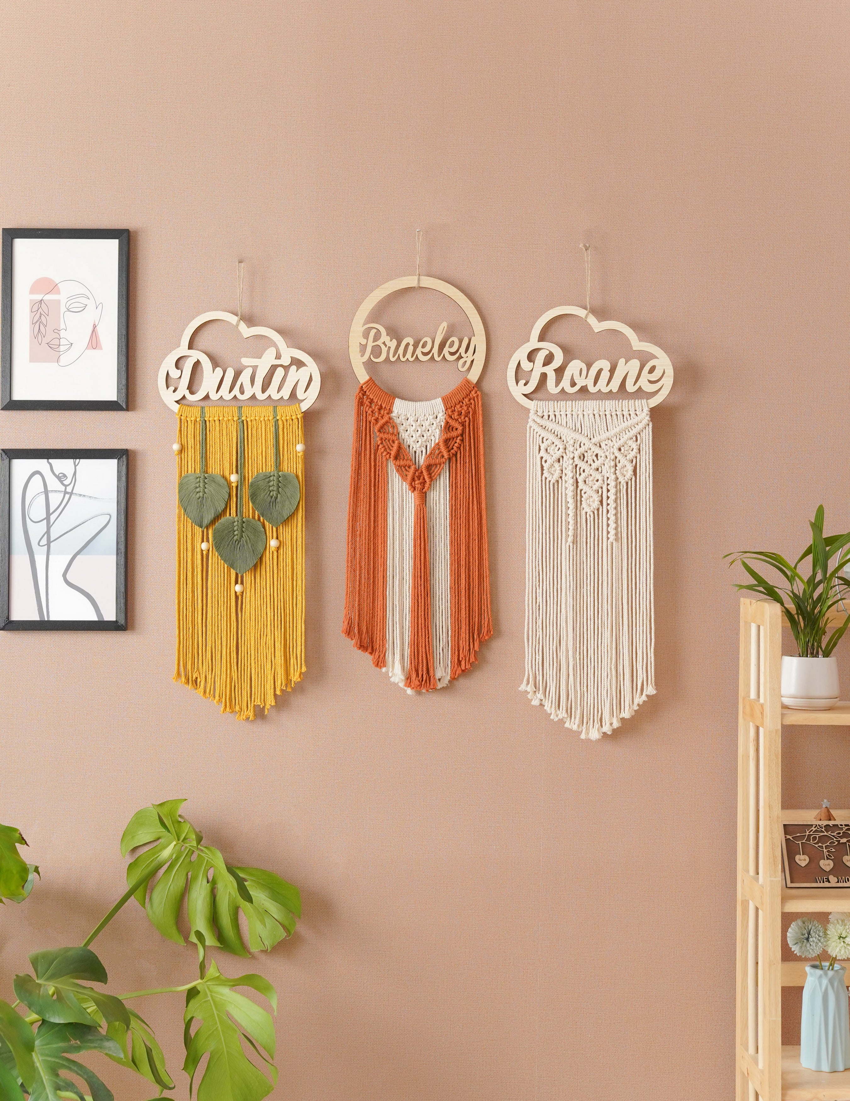 Personalized Name Sign Macrame Wall Hanging For Boho Decor