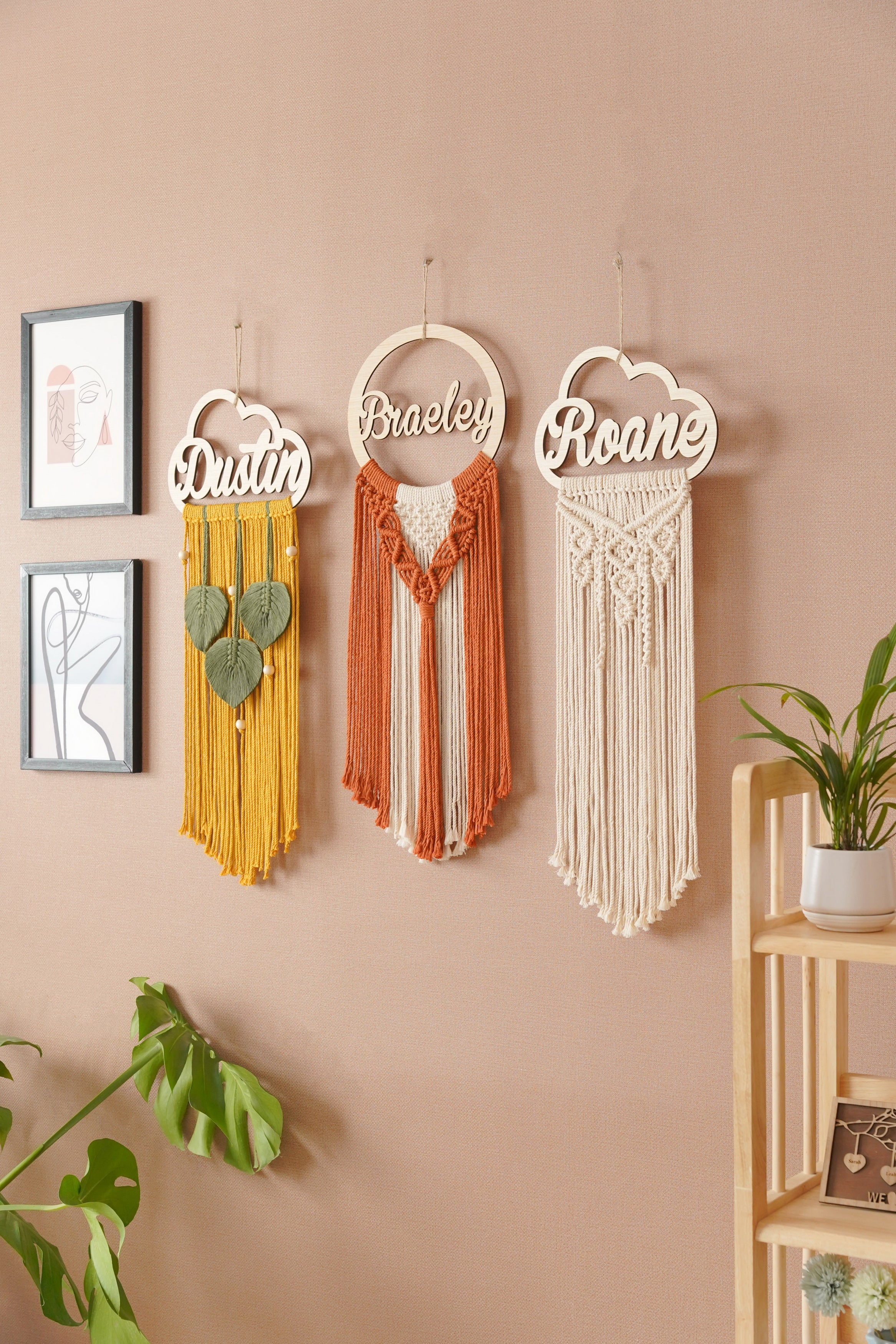 Personalized Name Sign Macrame Wall Hanging For Boho Decor