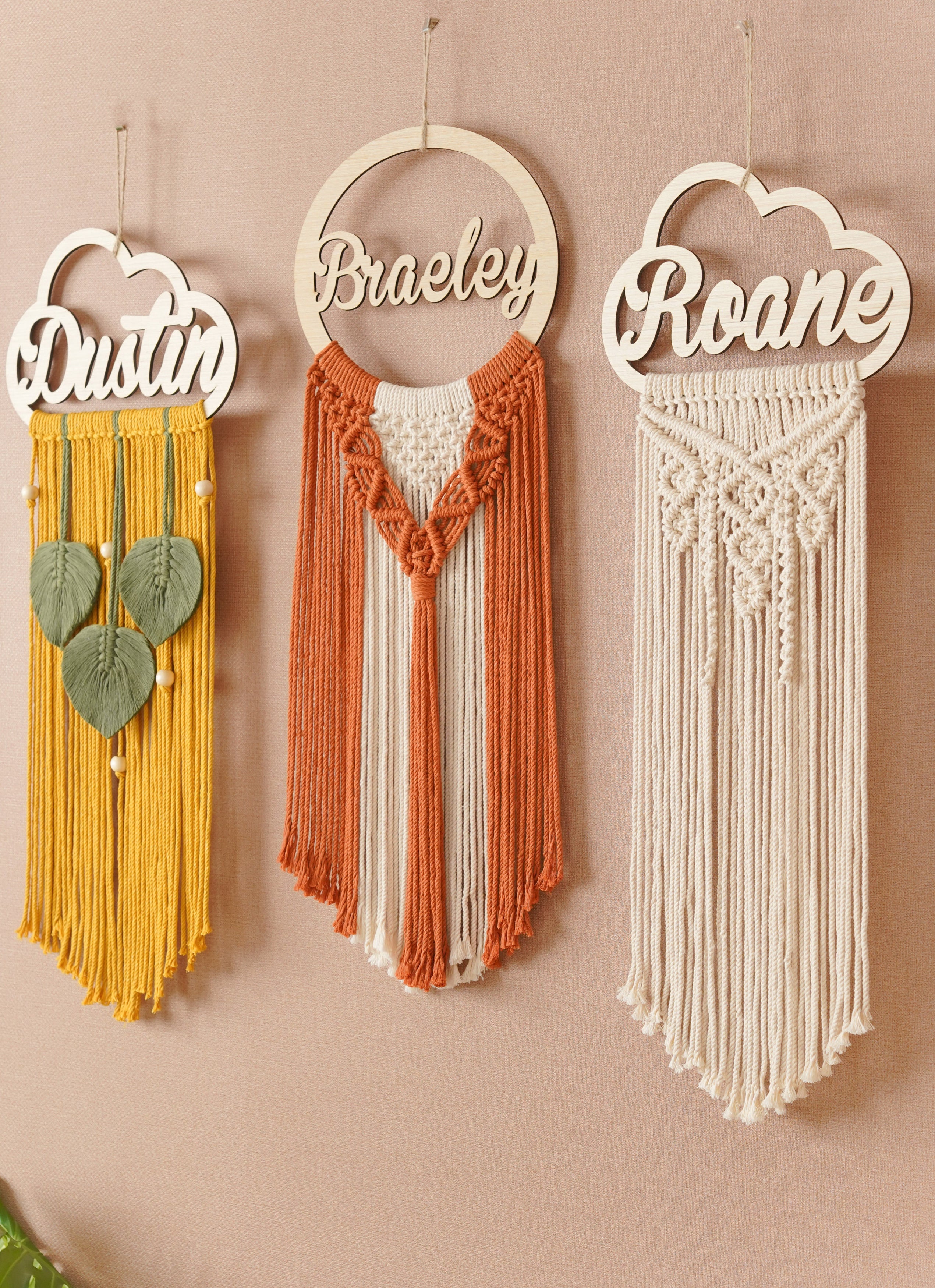 Personalized Name Sign Macrame Wall Hanging For Boho Decor