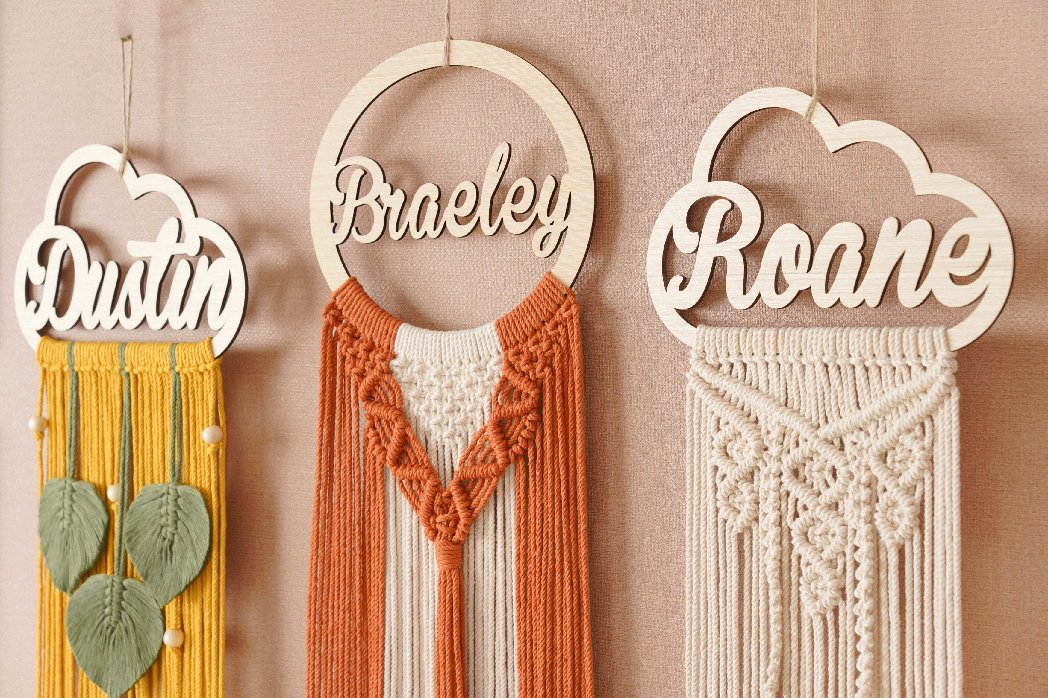 Personalized Name Sign Macrame Wall Hanging For Boho Decor