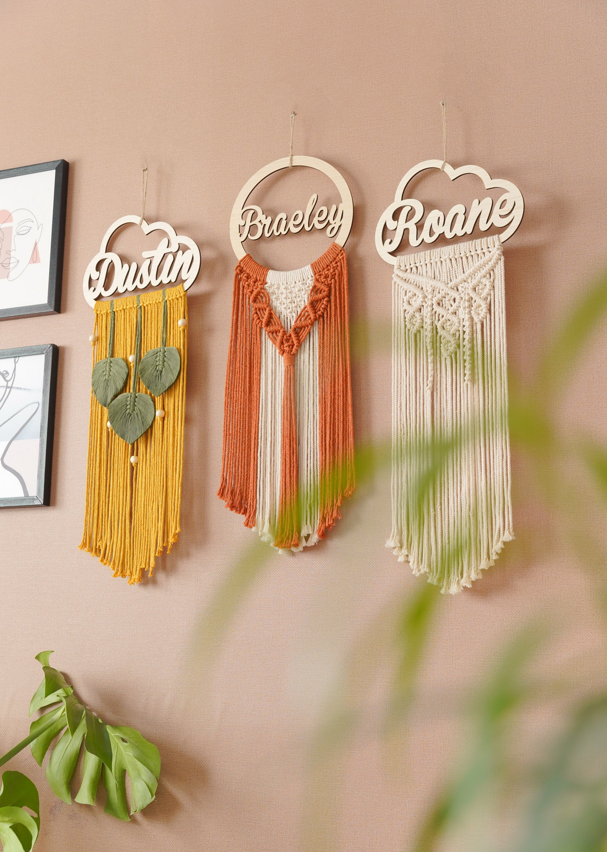 Personalized Name Sign Macrame Wall Hanging For Boho Decor