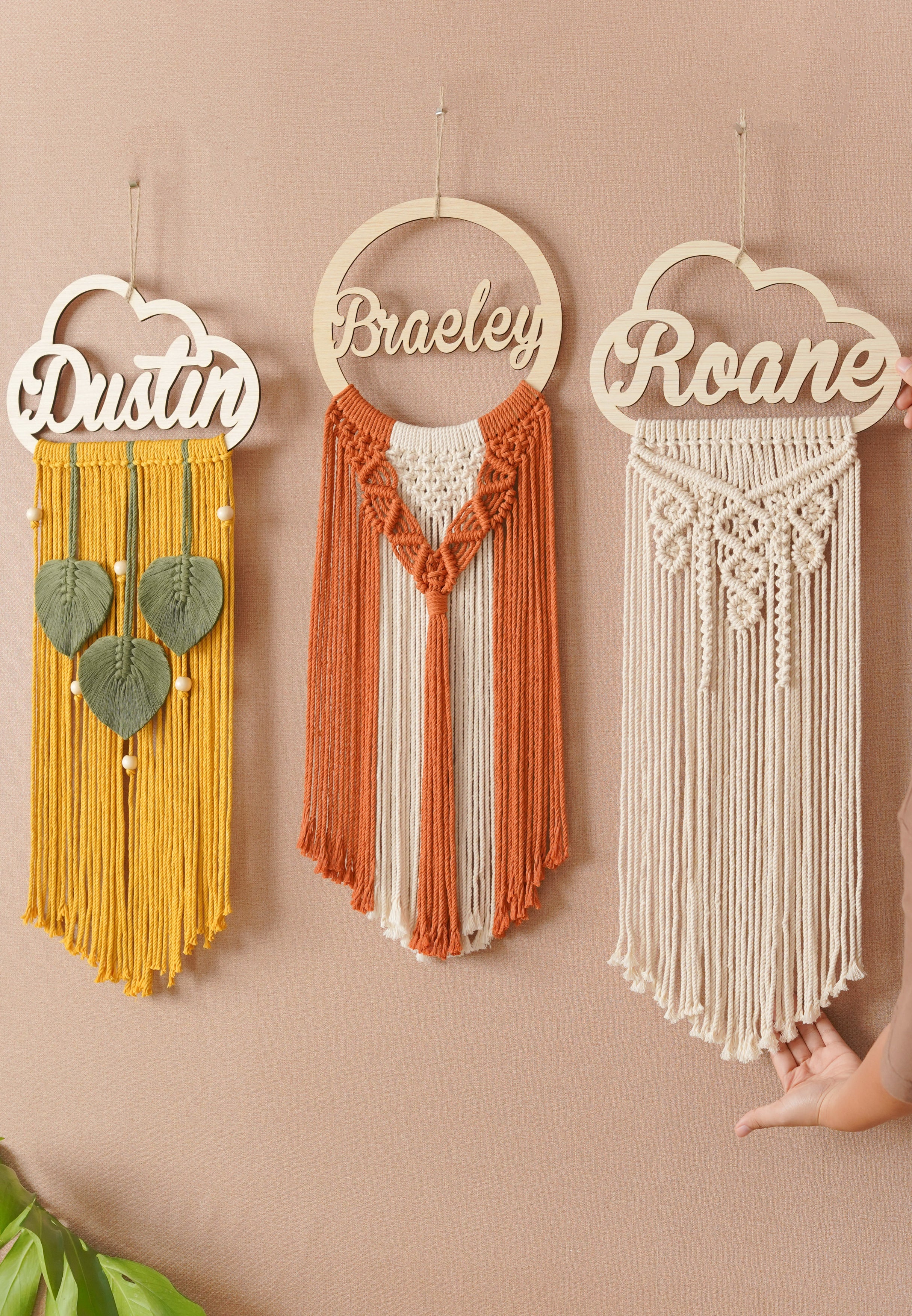 Personalized Name Sign Macrame Wall Hanging For Boho Decor