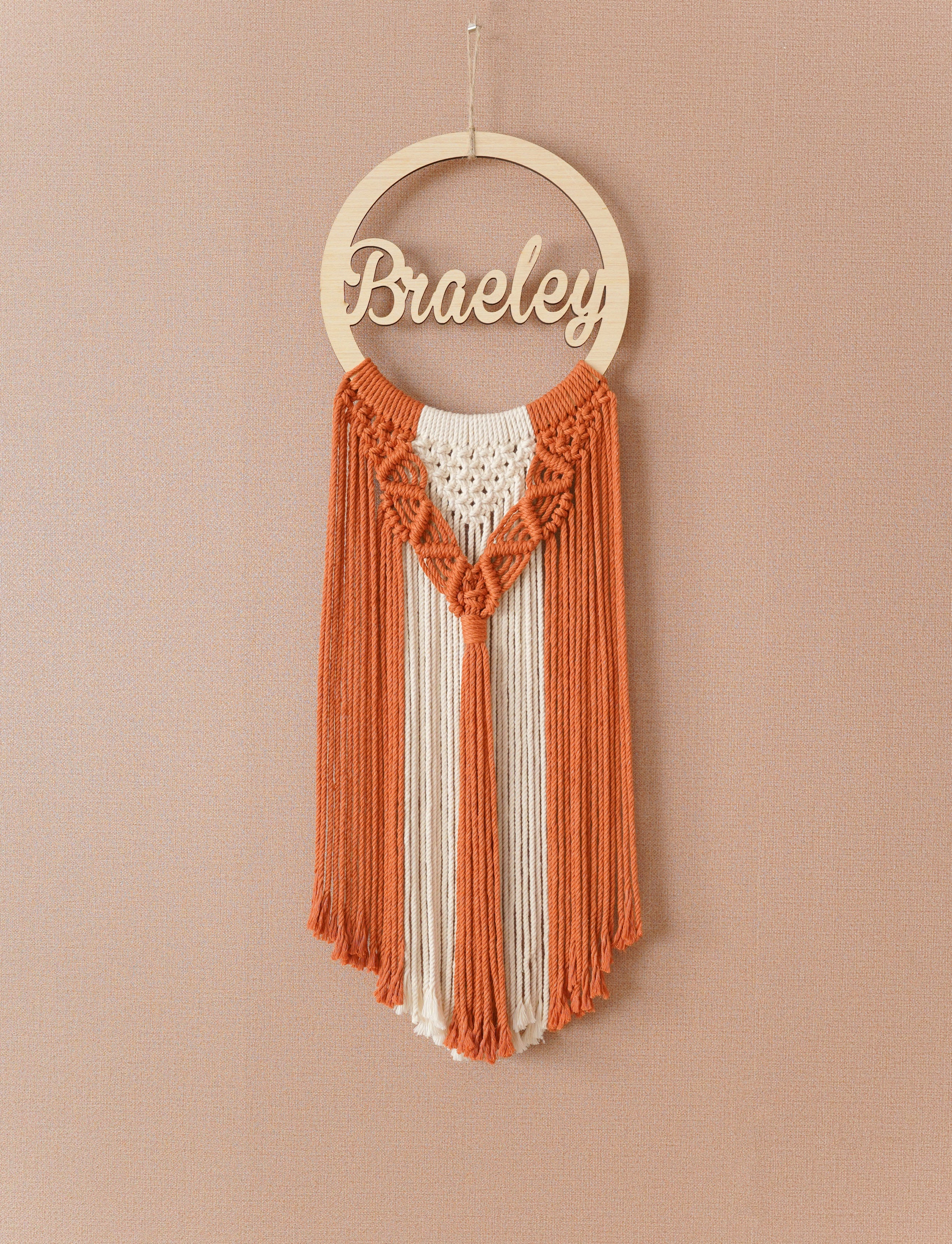 Personalized Name Sign Macrame Wall Hanging For Boho Decor