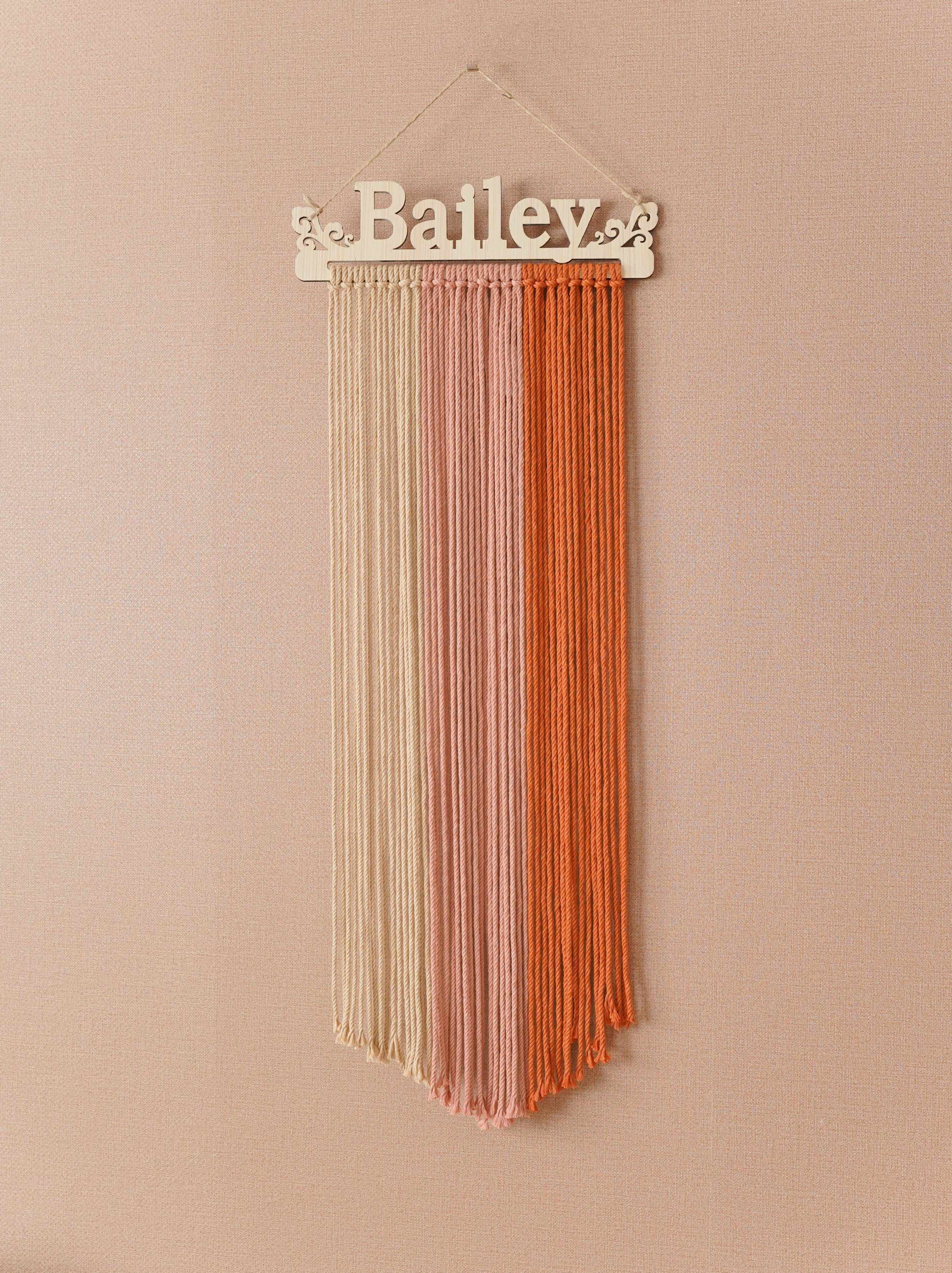 Personalized Name Sign Macrame Wall Hanging For Boho Decor