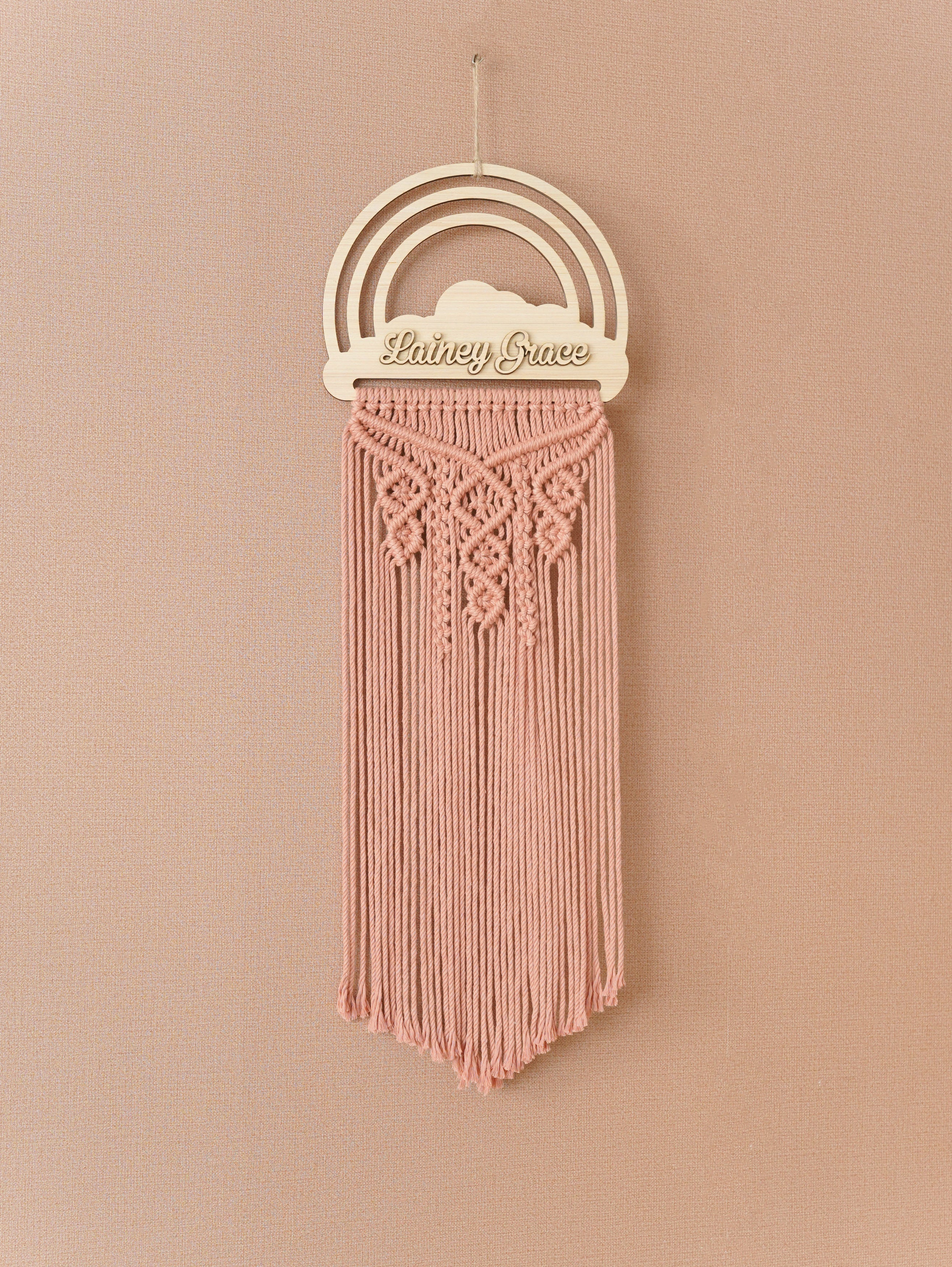 Personalized Name Sign Macrame Wall Hanging For Boho Decor