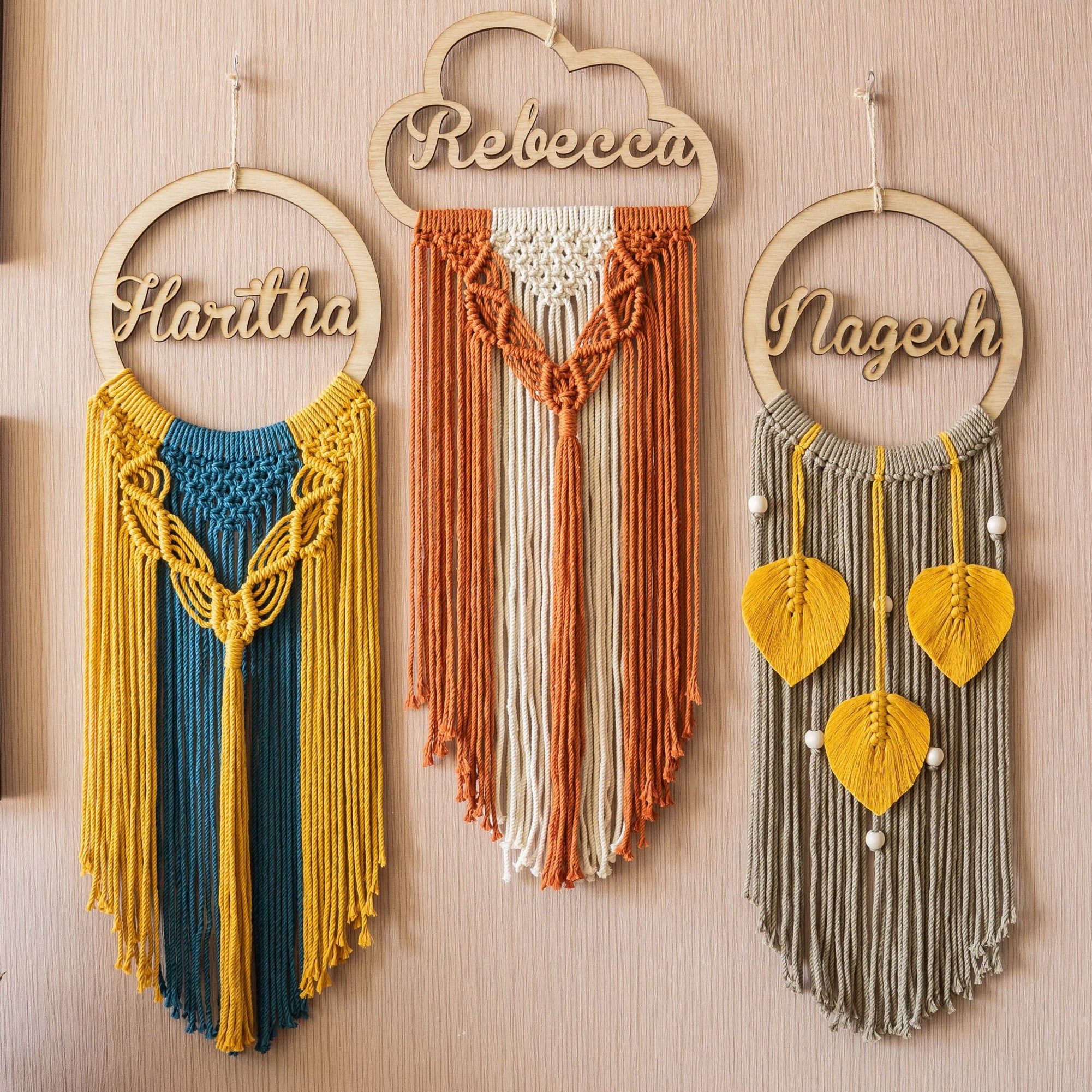 Personalized Name Sign Macrame Wall Hanging For Boho Decor