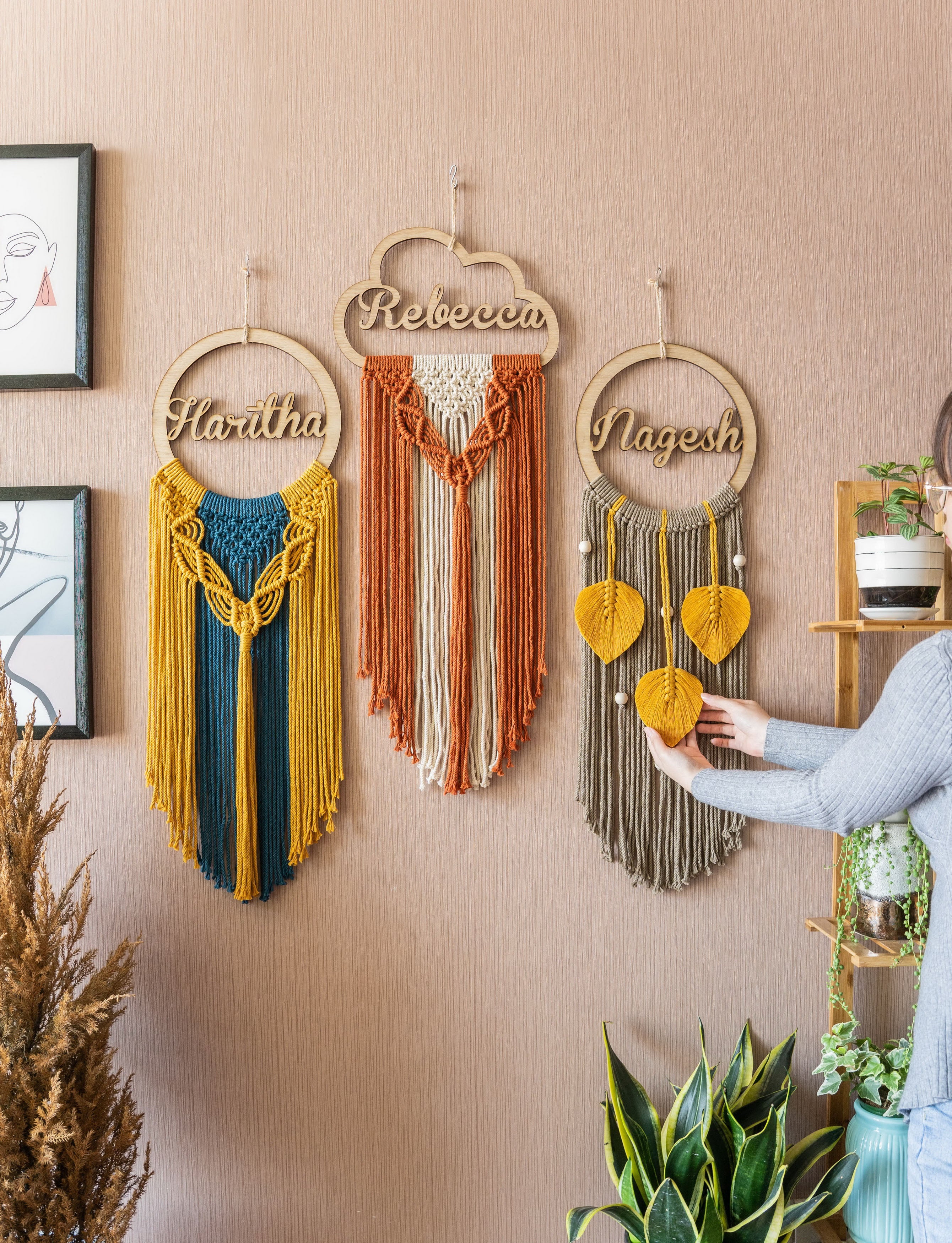 Personalized Name Sign Macrame Wall Hanging For Boho Decor