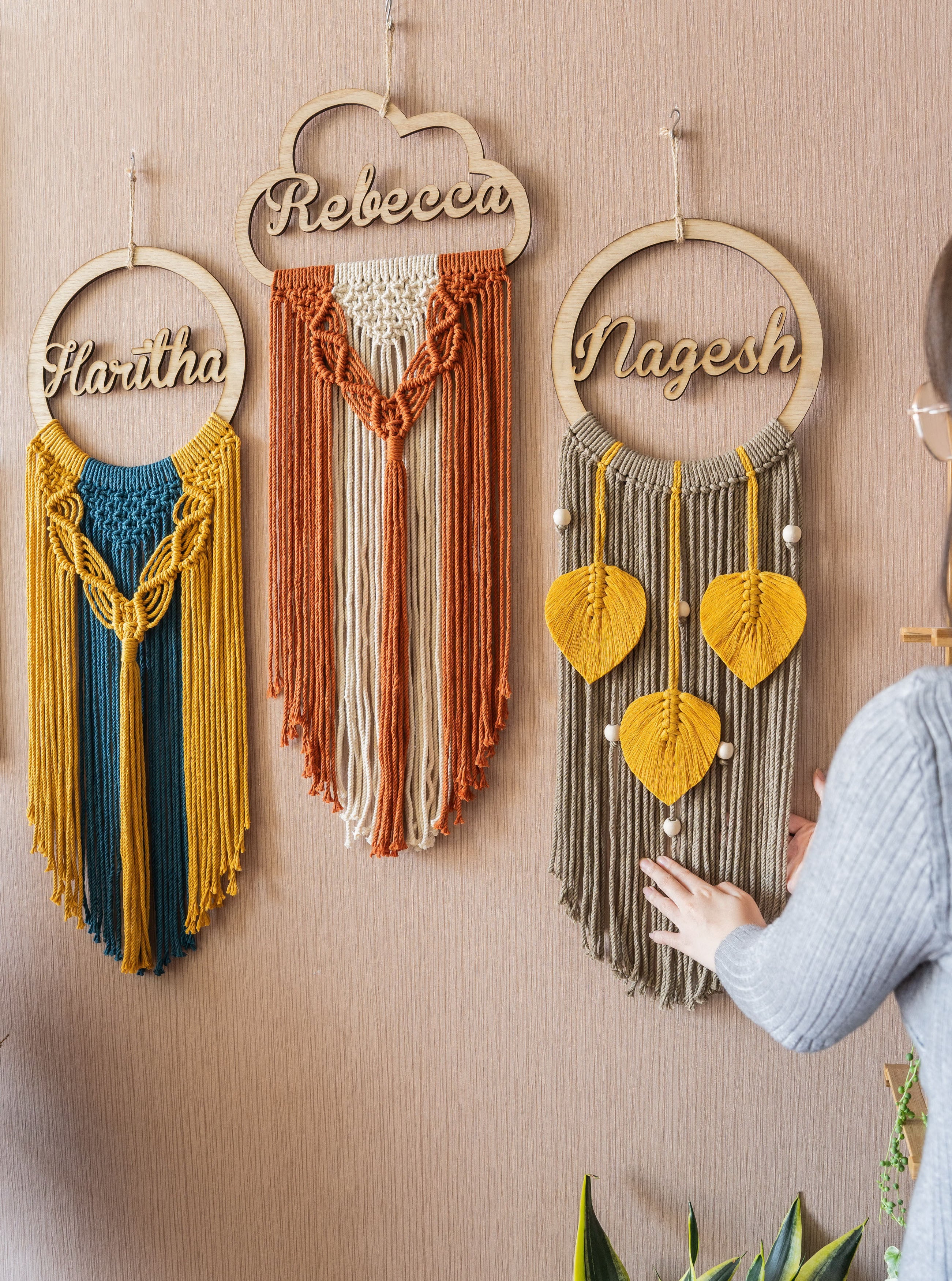 Personalized Name Sign Macrame Wall Hanging For Boho Decor