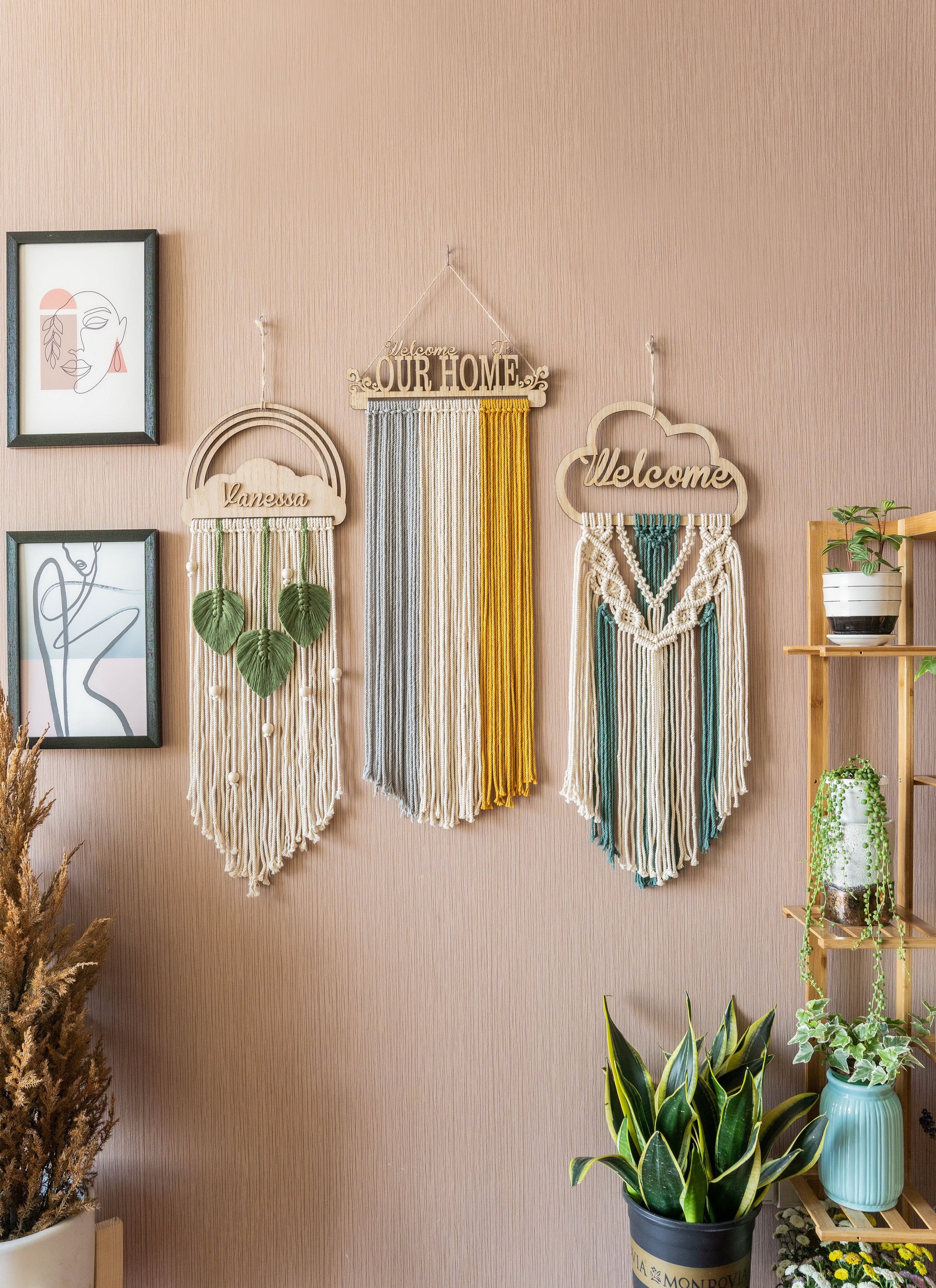 Personalized Name Sign Macrame Wall Hanging For Boho Decor