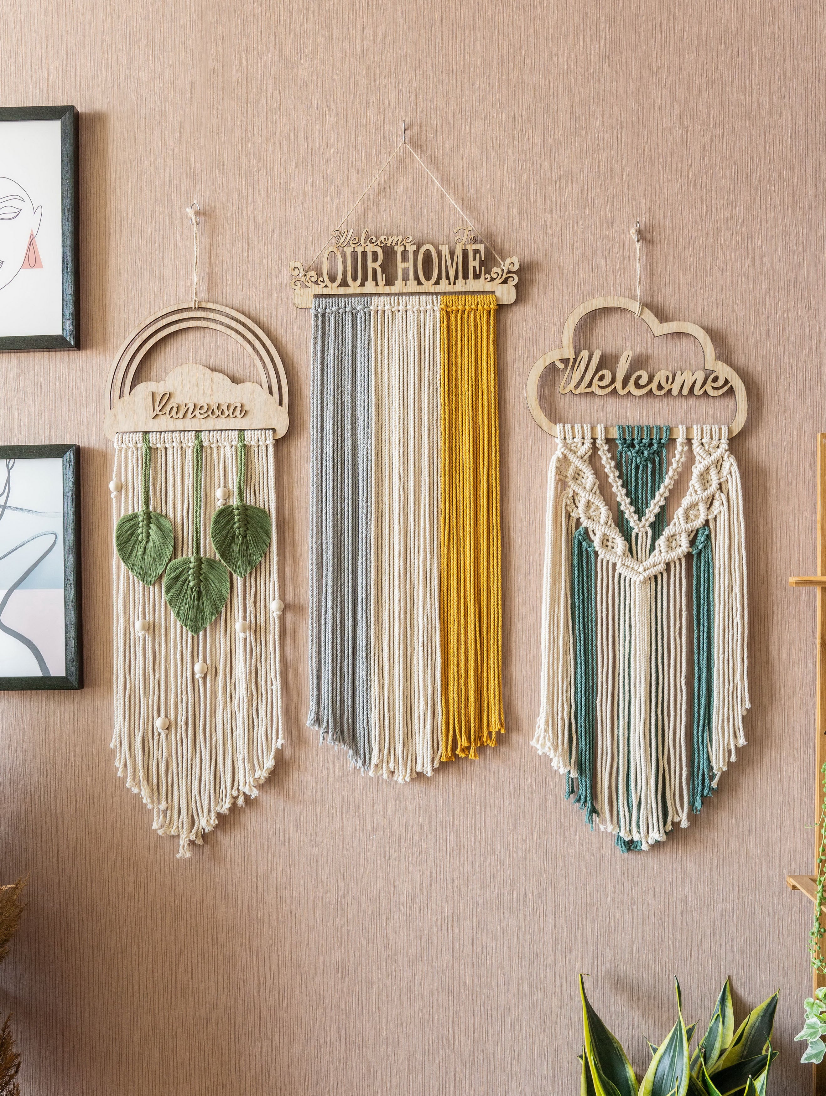 Personalized Name Sign Macrame Wall Hanging For Boho Decor