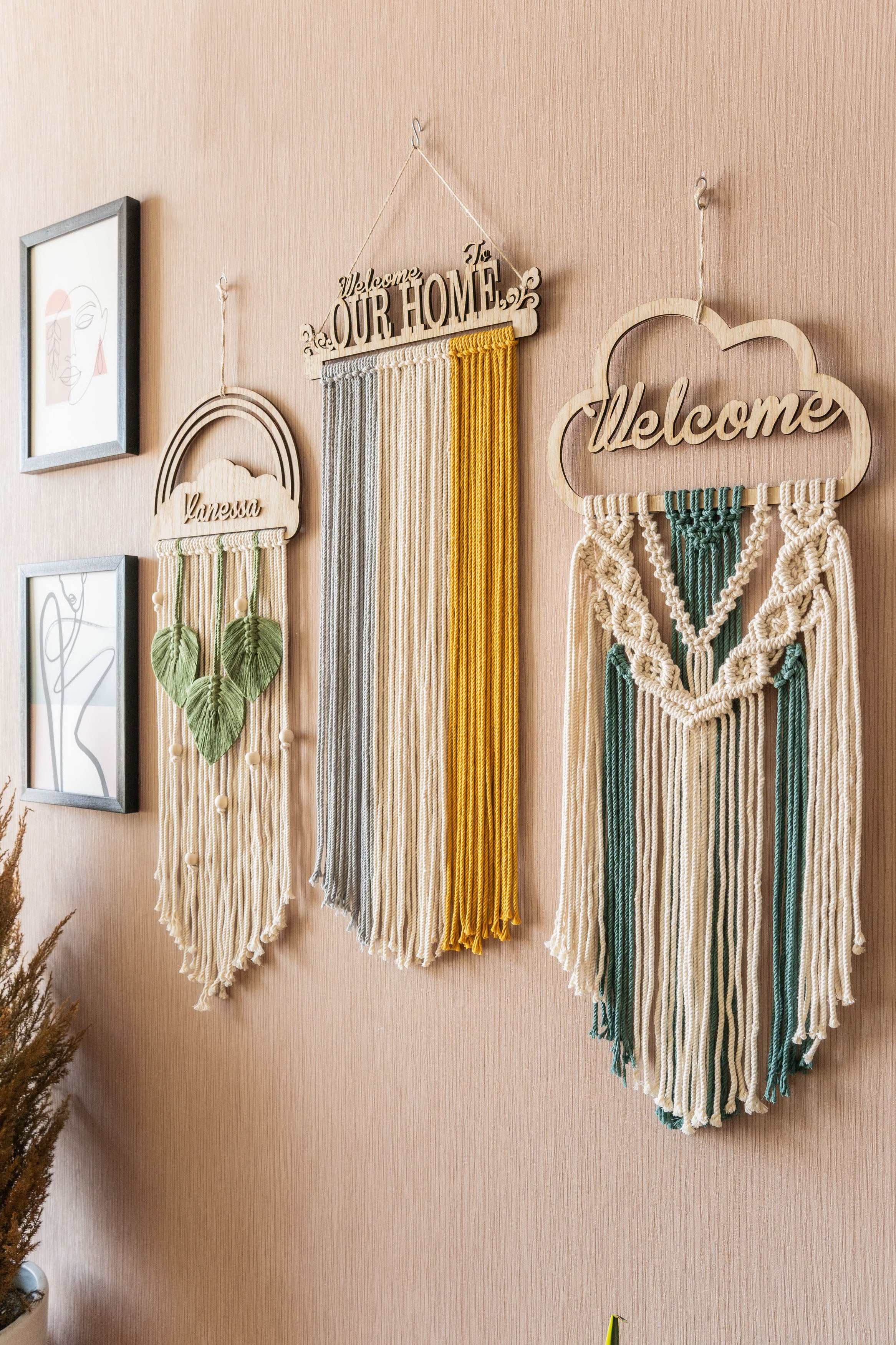 Personalized Name Sign Macrame Wall Hanging For Boho Decor