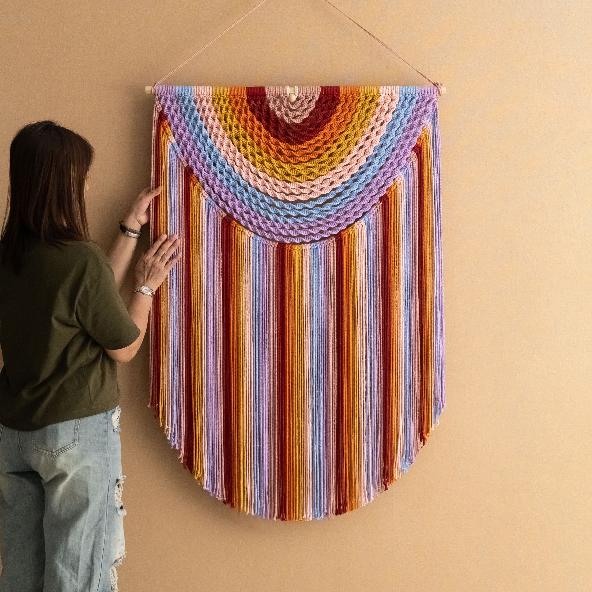 Large Macrame Wall Hanging For Cozy Boho Home Decoration