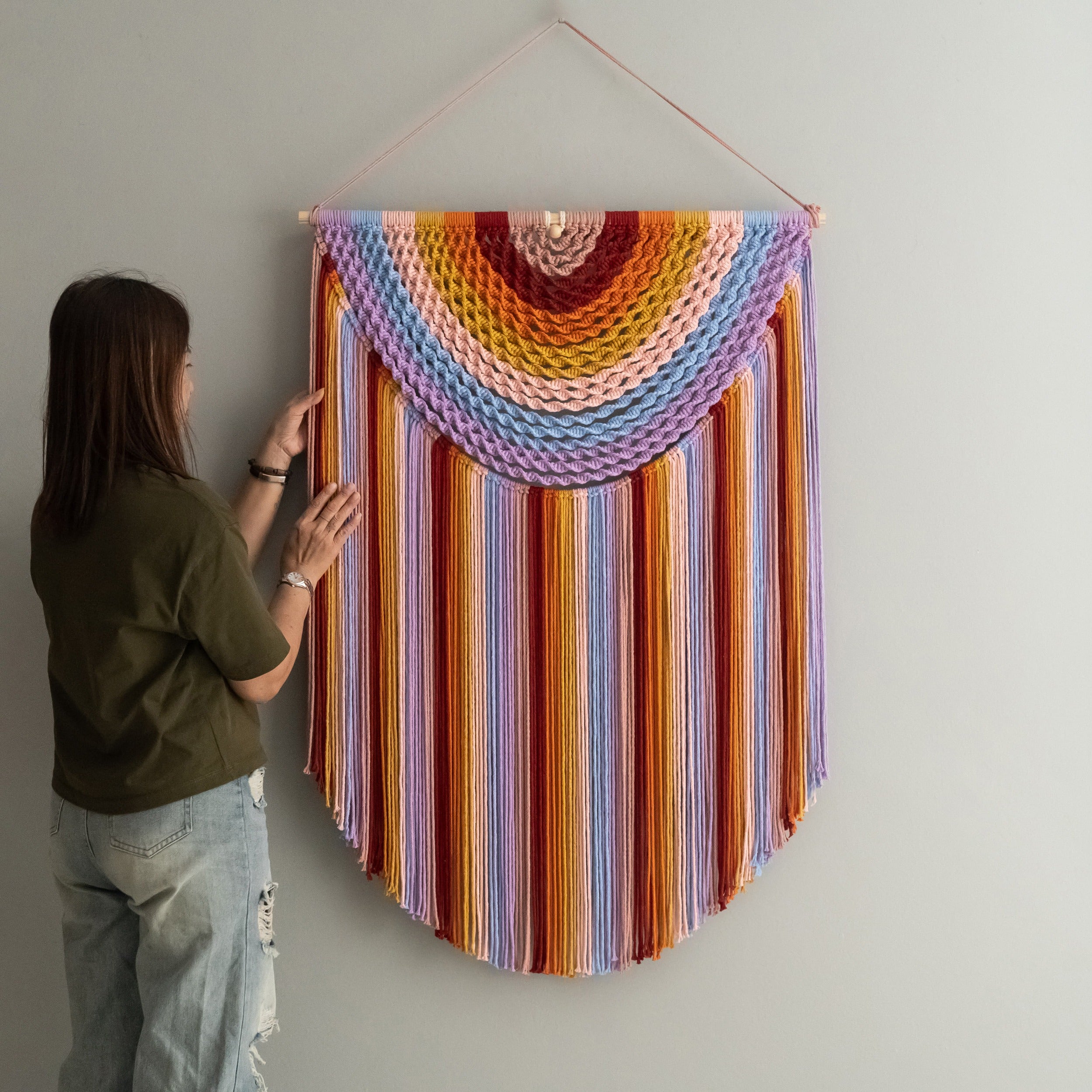 Large Macrame Wall Hanging For Cozy Boho Home Decoration