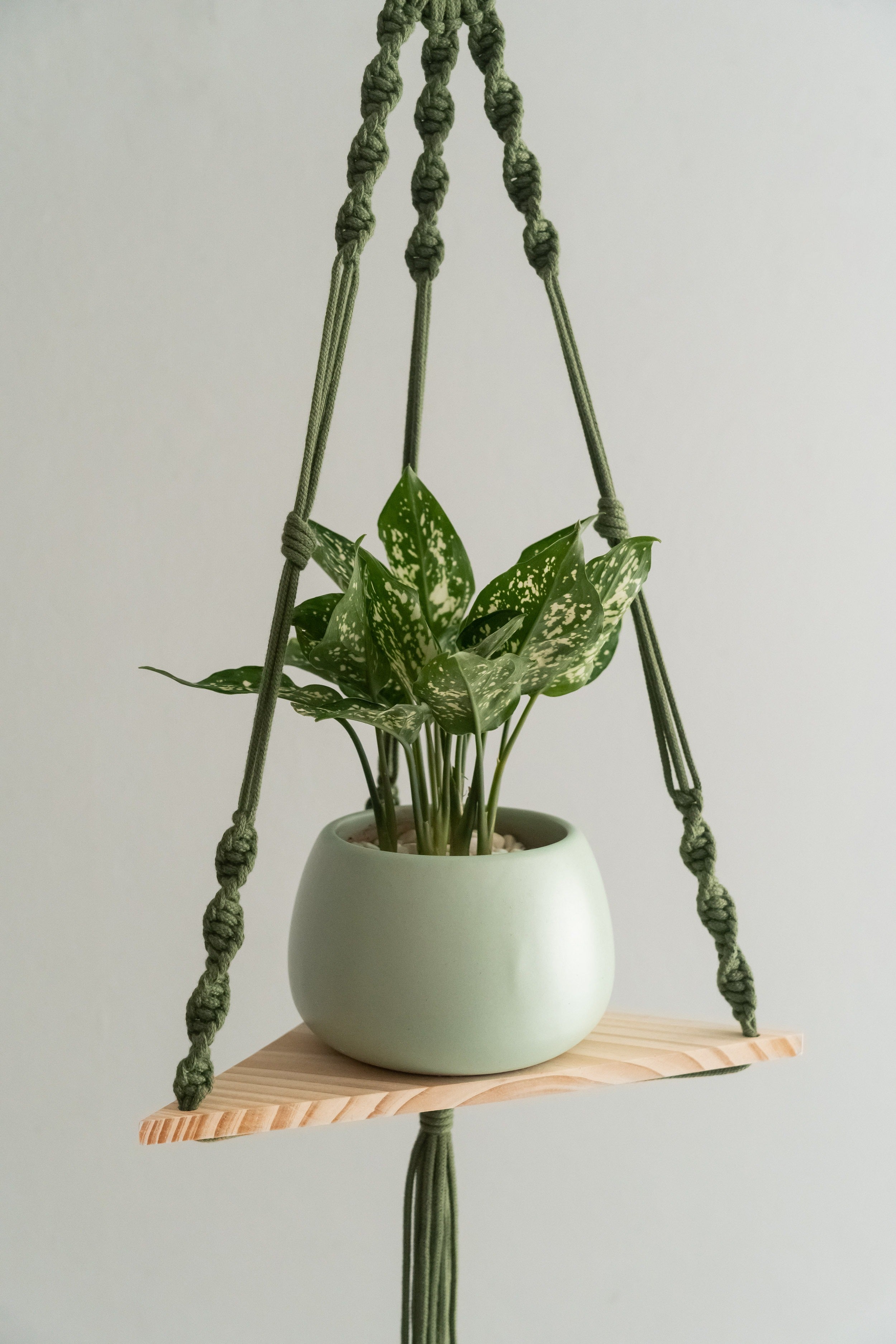 Macrame Hanging Shelf For Boho Wall Decor And Plant Display