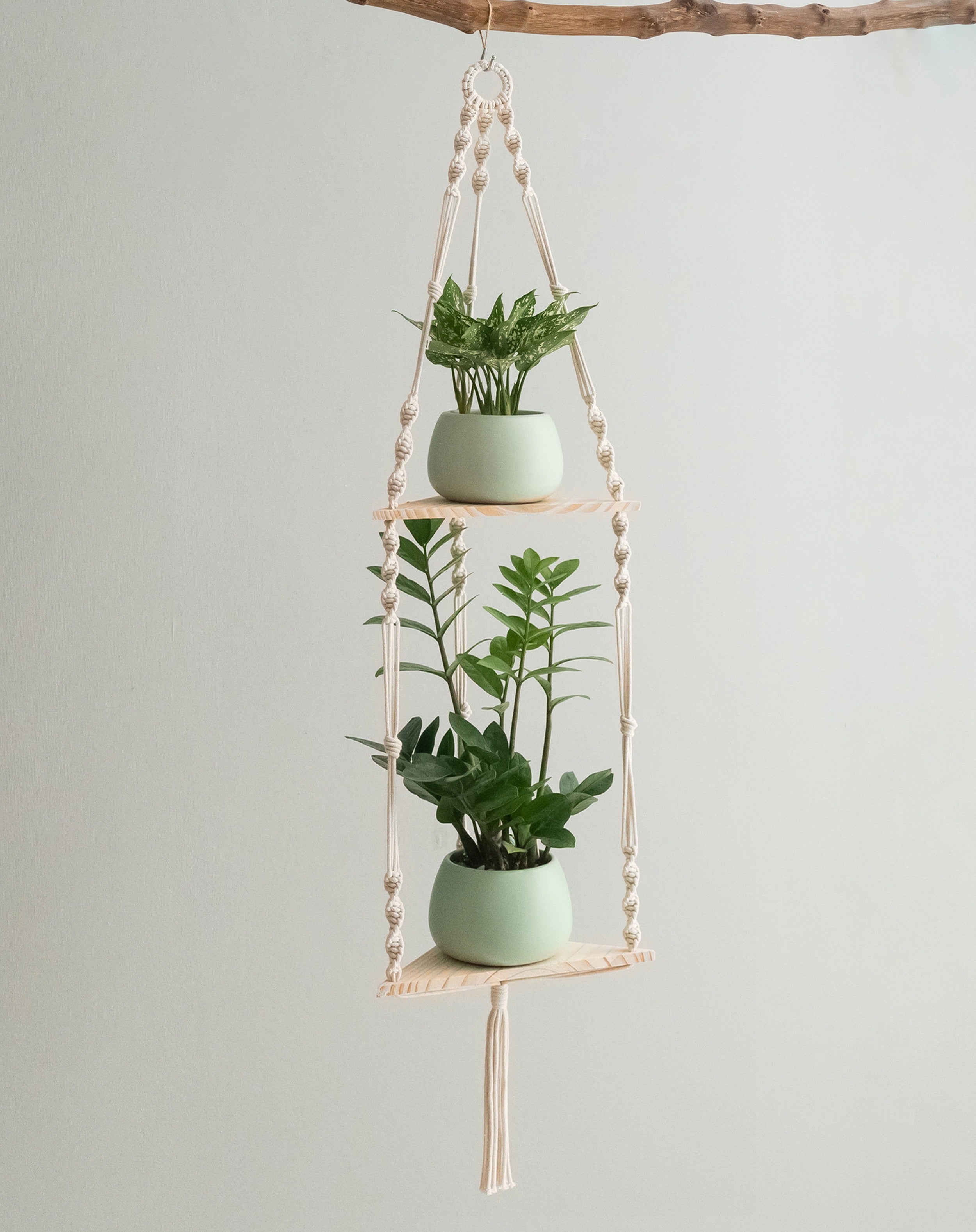 Macrame Hanging Shelf For Boho Wall Decor And Plant Display