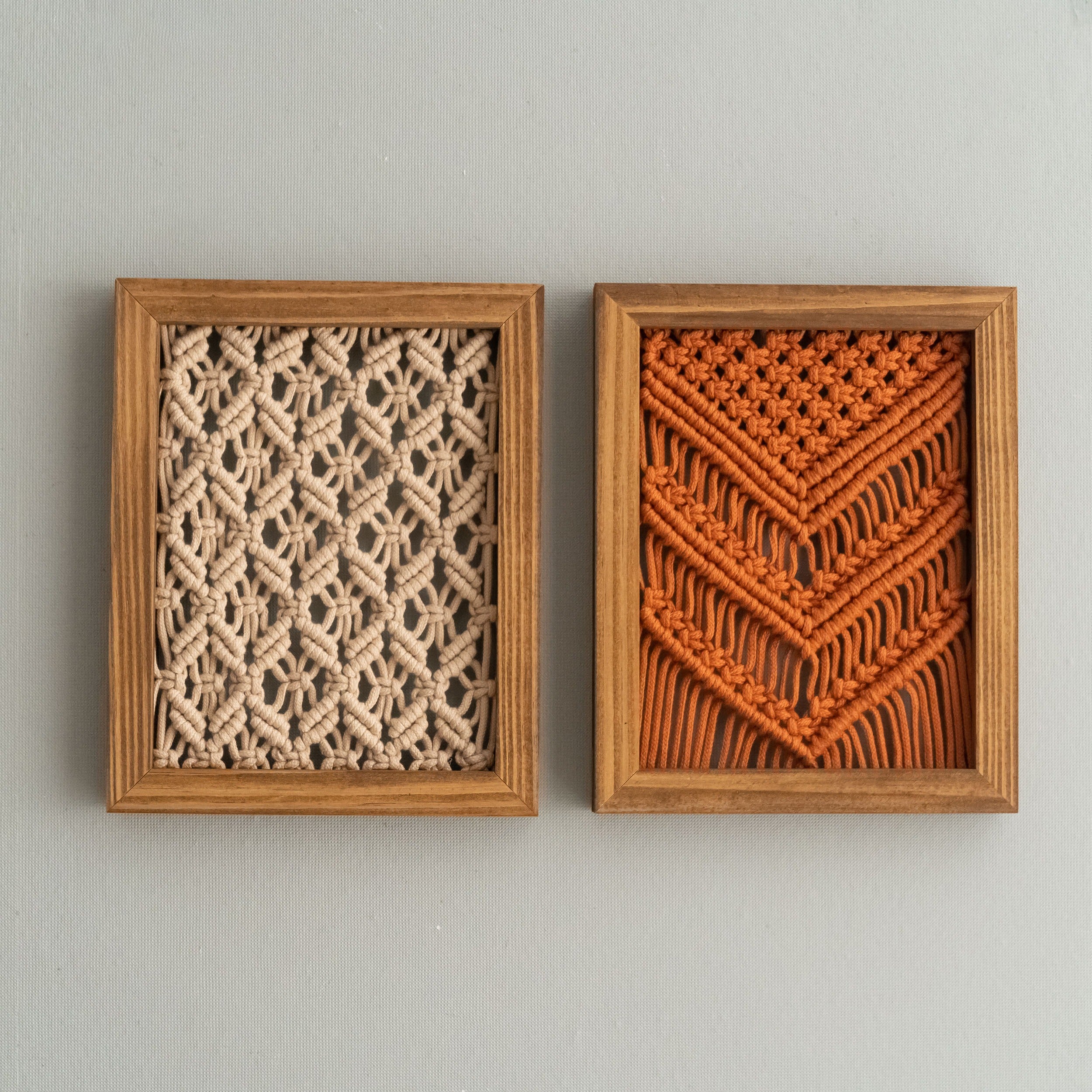 Framed Macrame Wall Hanging Decor For Cozy Modern Home Styling