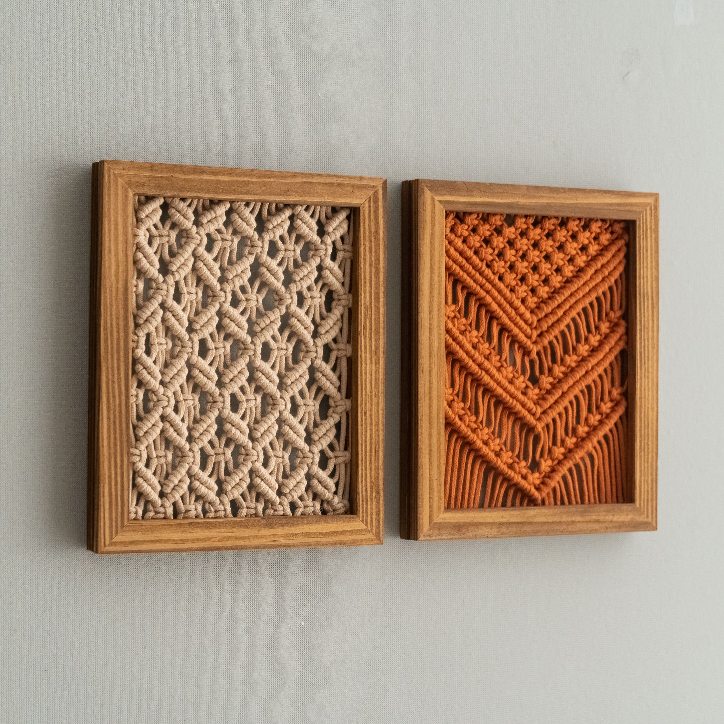 Framed Macrame Wall Hanging Decor For Cozy Modern Home Styling