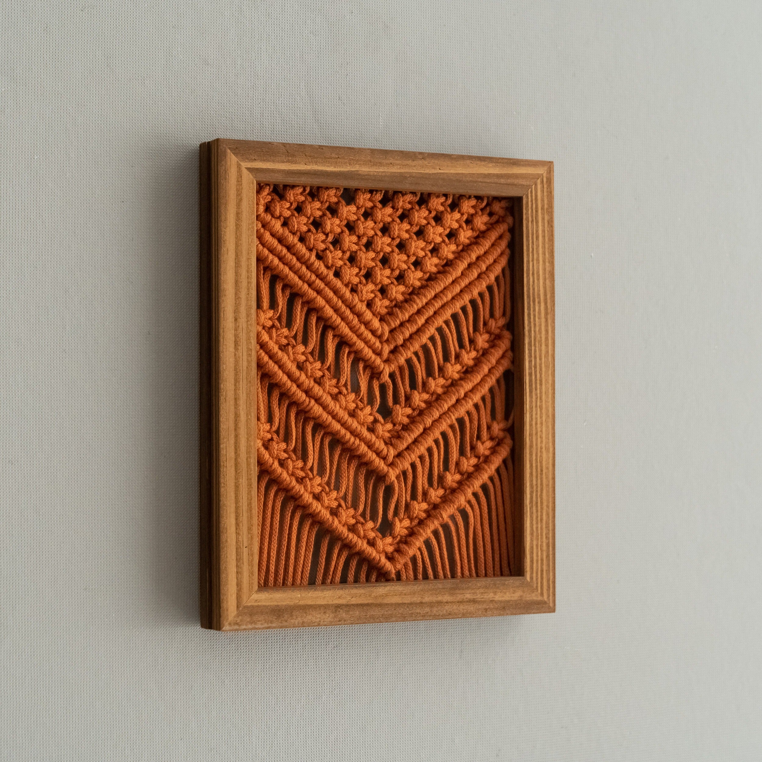Framed Macrame Wall Hanging Decor For Cozy Modern Home Styling