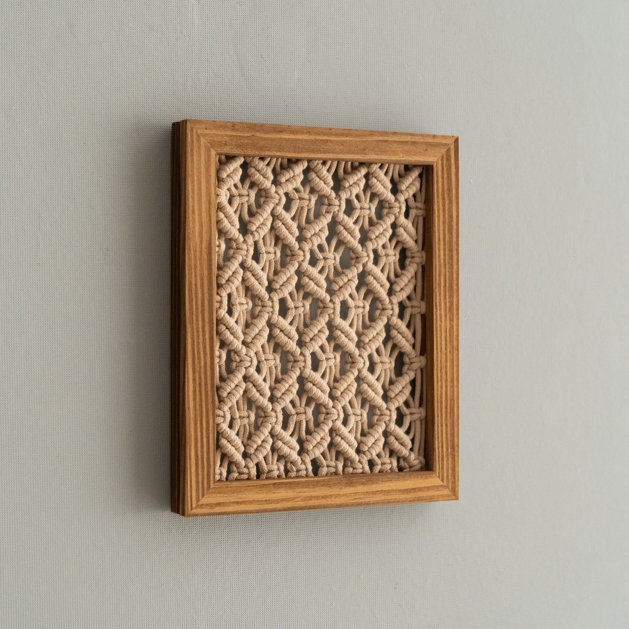 Framed Macrame Wall Hanging Decor For Cozy Modern Home Styling