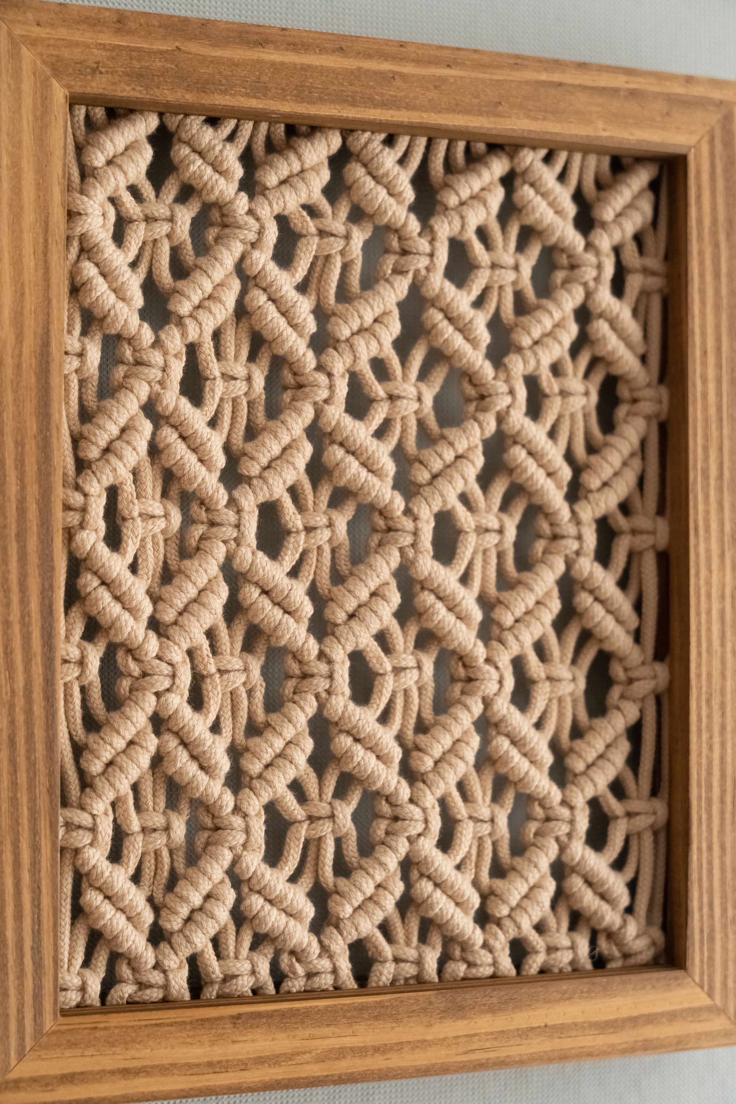 Framed Macrame Wall Hanging Decor For Cozy Modern Home Styling
