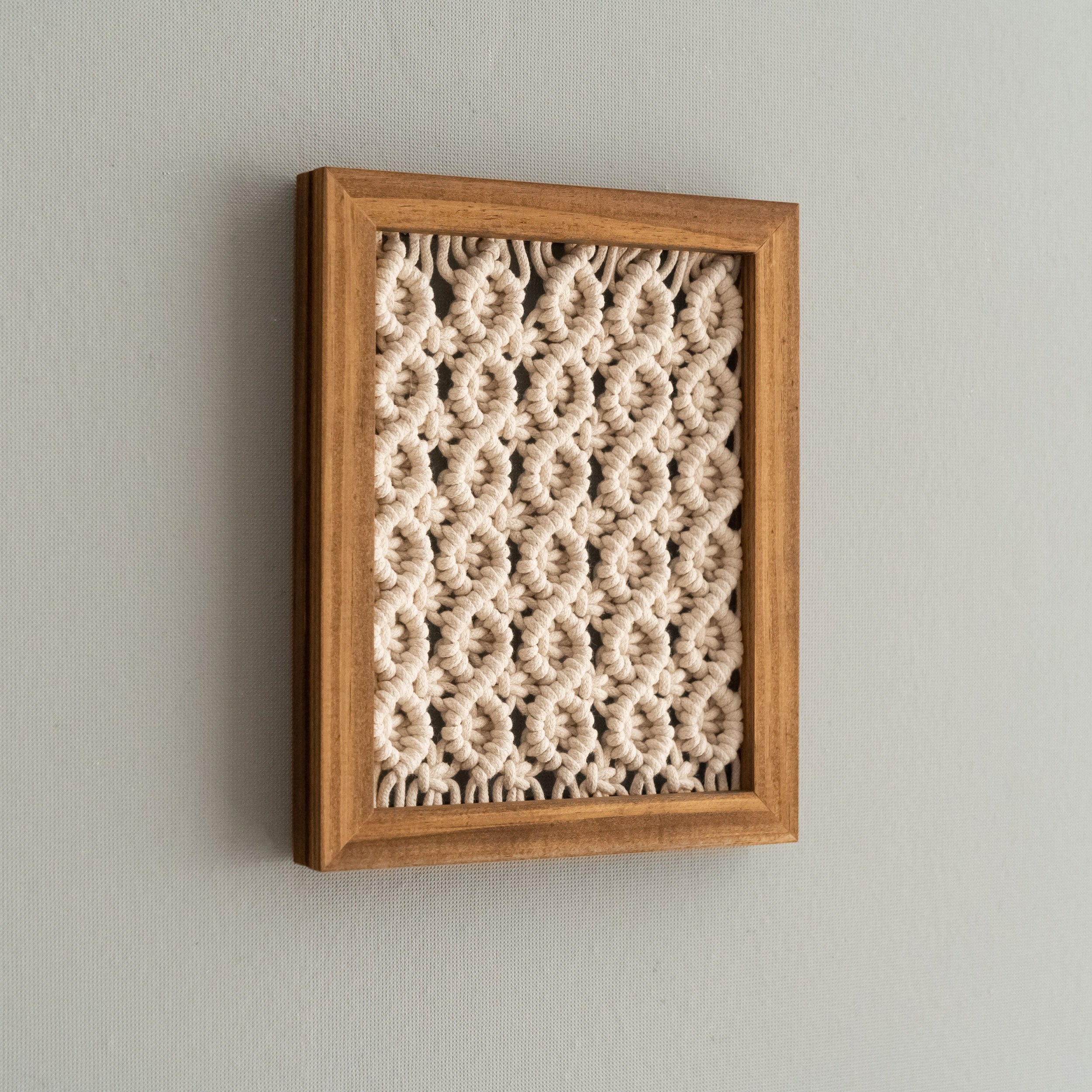 Framed Macrame Wall Hanging Decor For Cozy Modern Home Styling