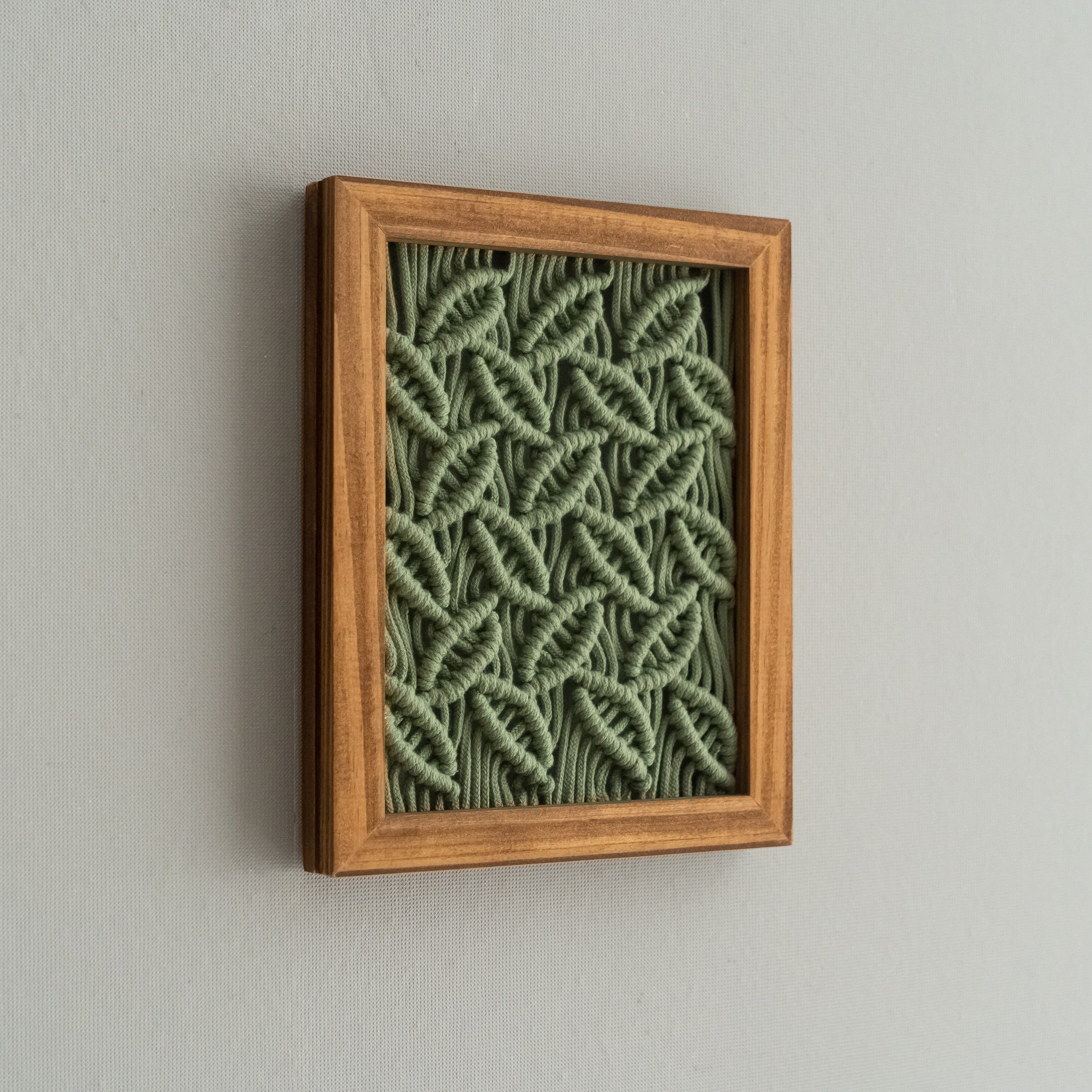 Framed Macrame Wall Hanging Decor For Cozy Modern Home Styling