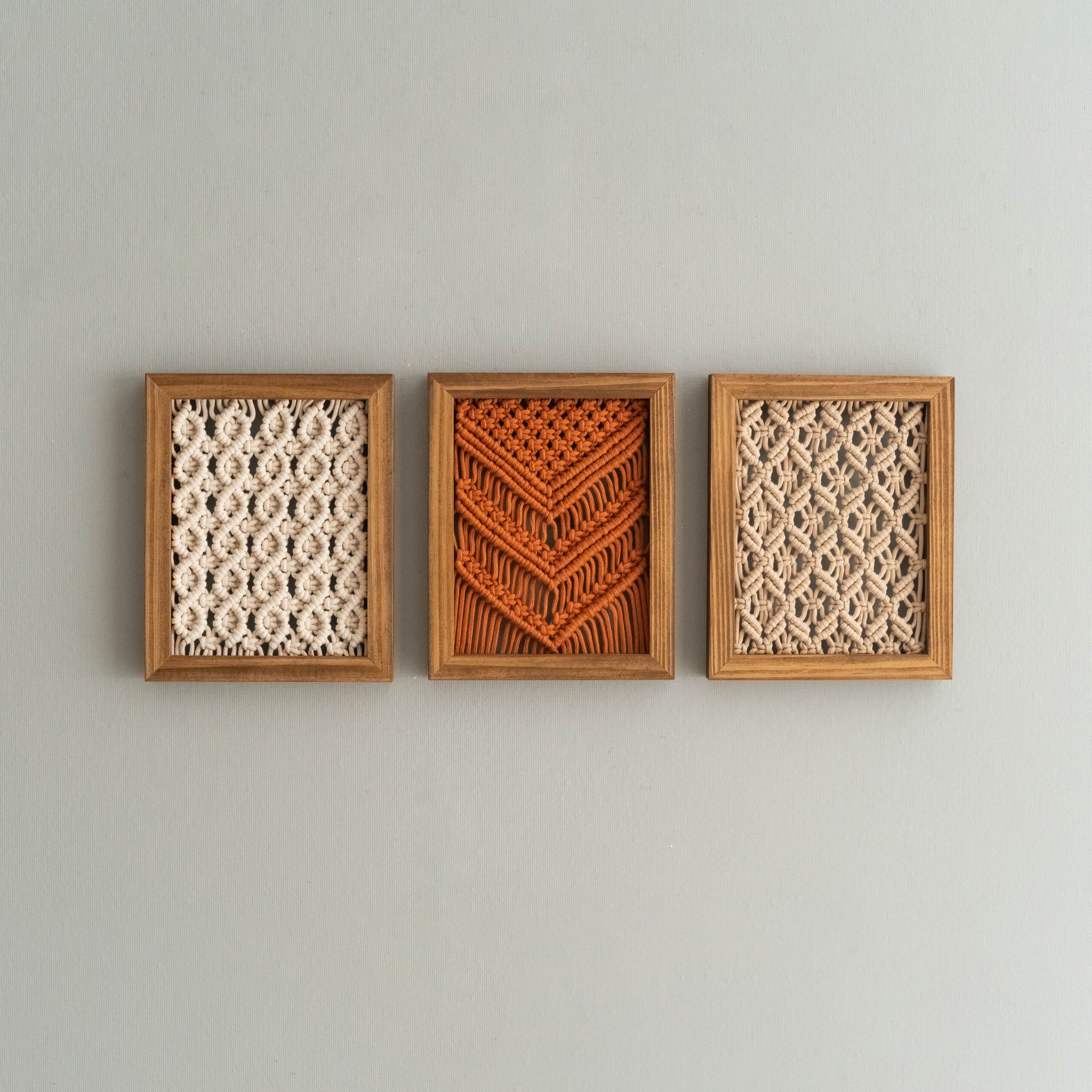 Framed Macrame Wall Hanging Decor For Cozy Modern Home Styling