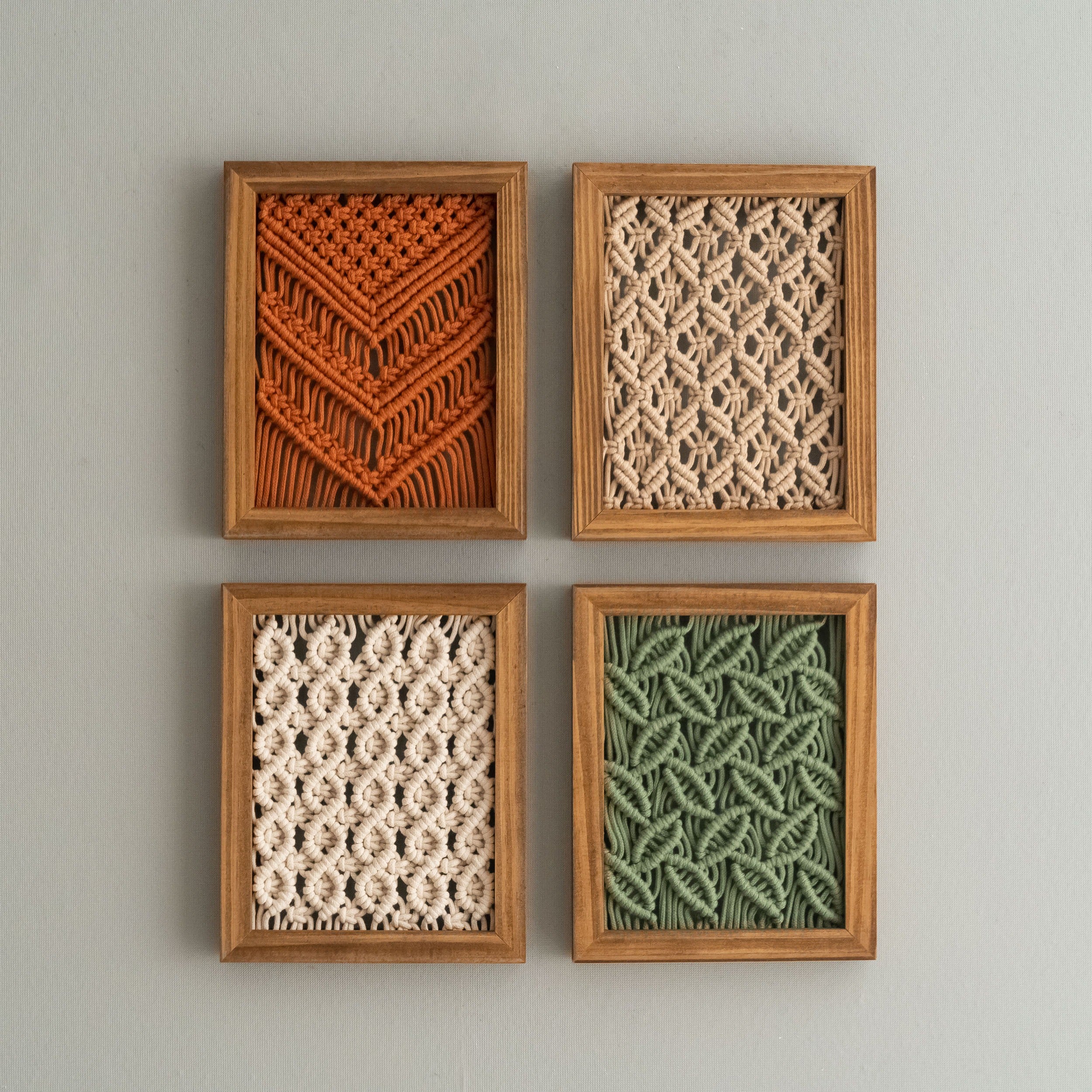 Framed Macrame Wall Hanging Decor For Cozy Modern Home Styling