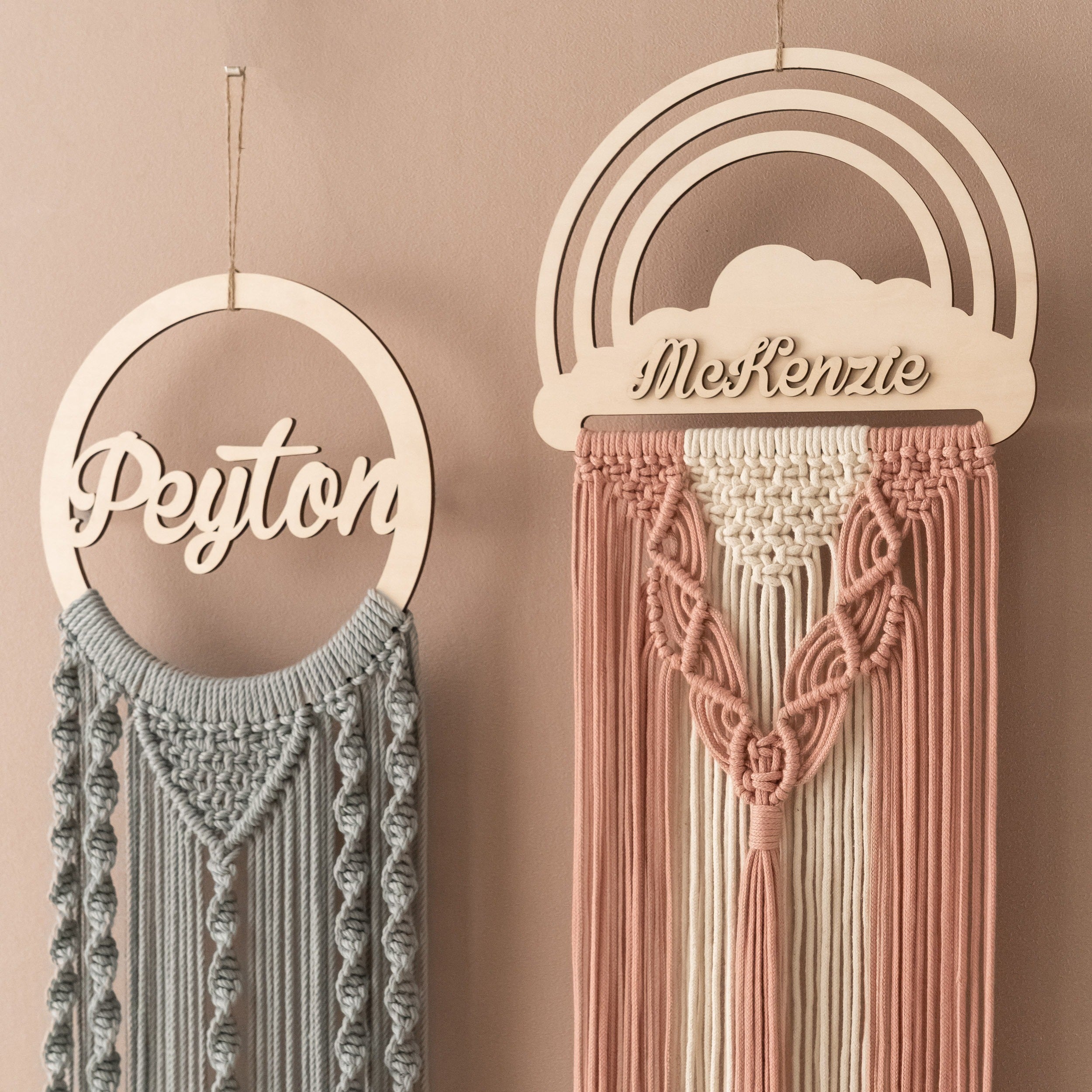 Personalized Name Sign Macrame Wall Hanging For Boho Decor