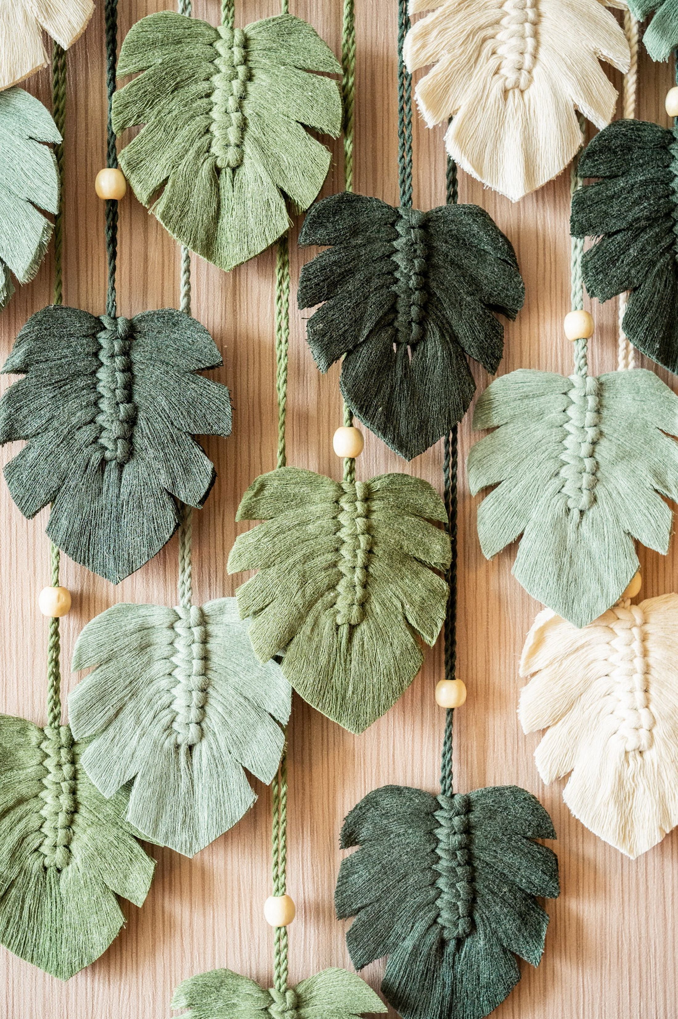 Monstera Leaves Wall Hanging for Minimalist Living Room Decor