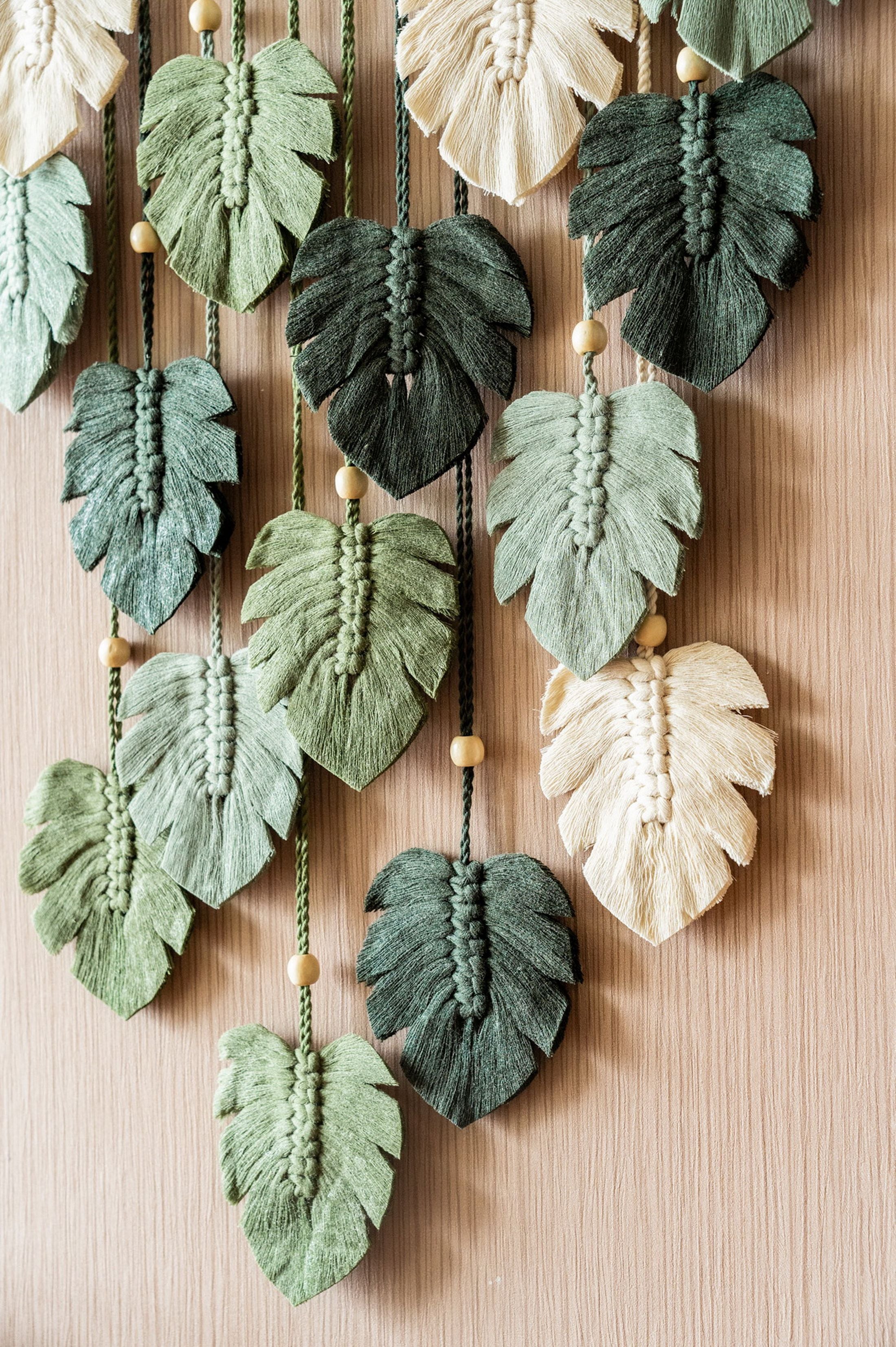 Monstera Leaves Wall Hanging for Minimalist Living Room Decor