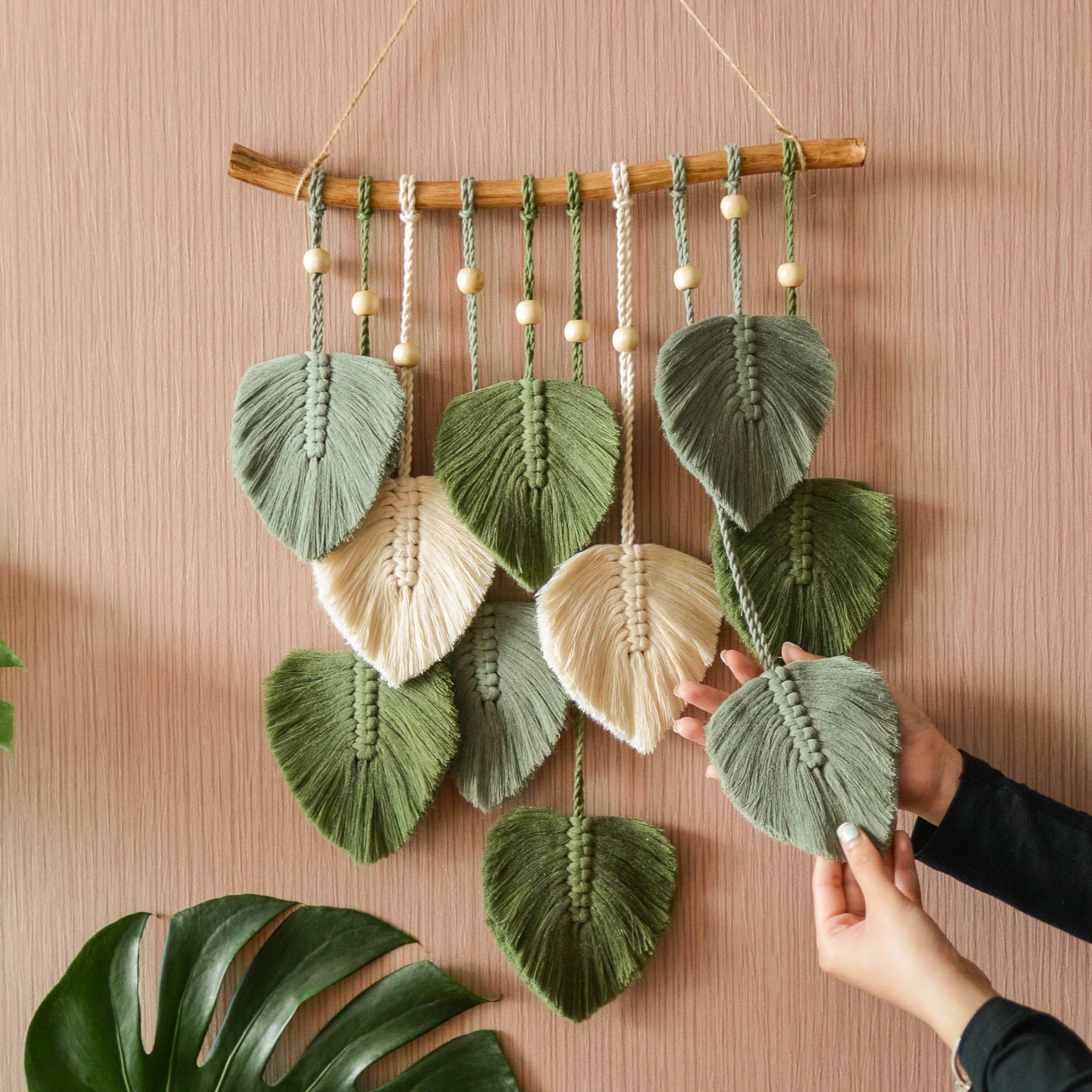 Macrame Leaf Wall Hanging for Boho Home Decor