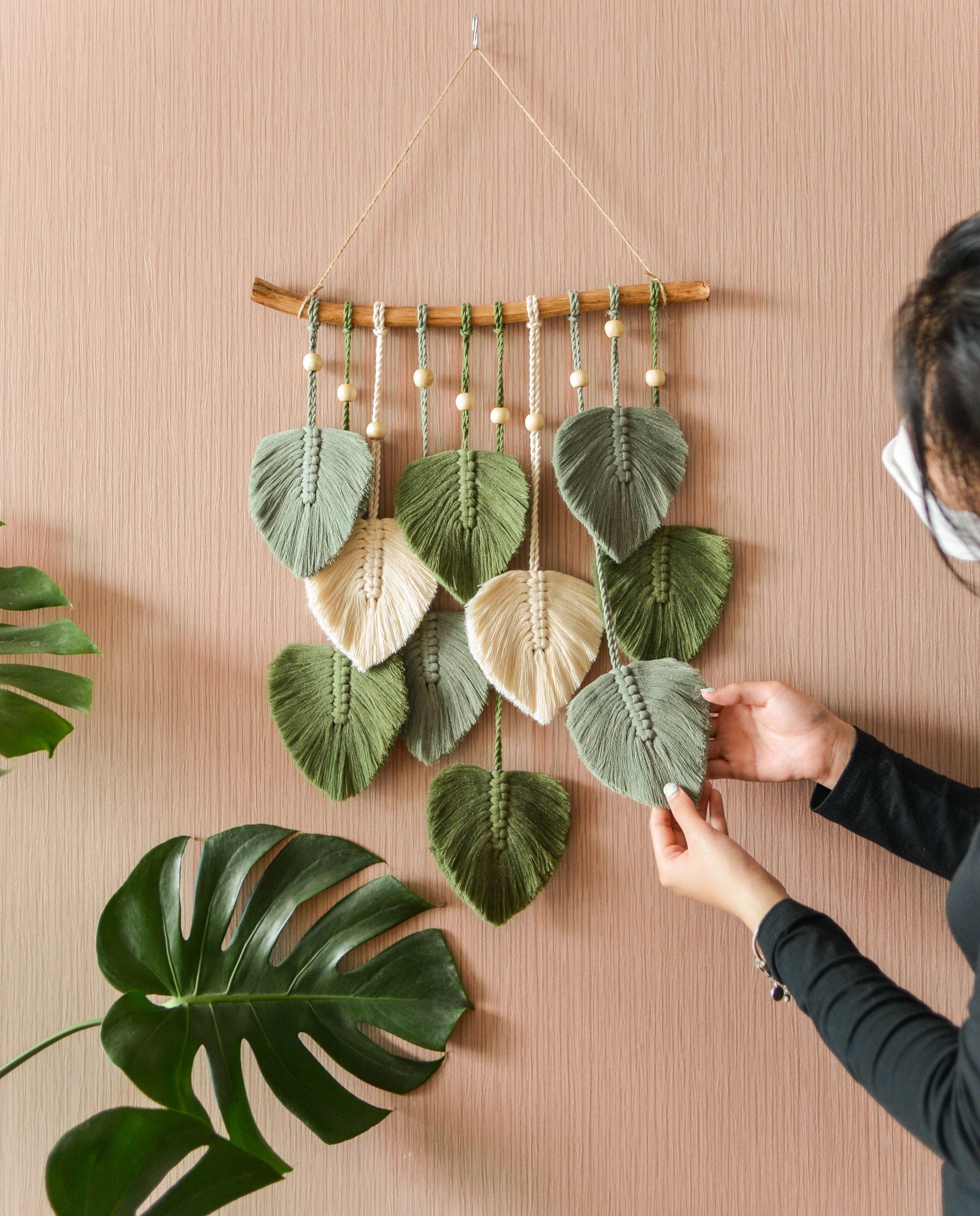 Leaves Wall Hanging for Boho and Rustic Wall Decor