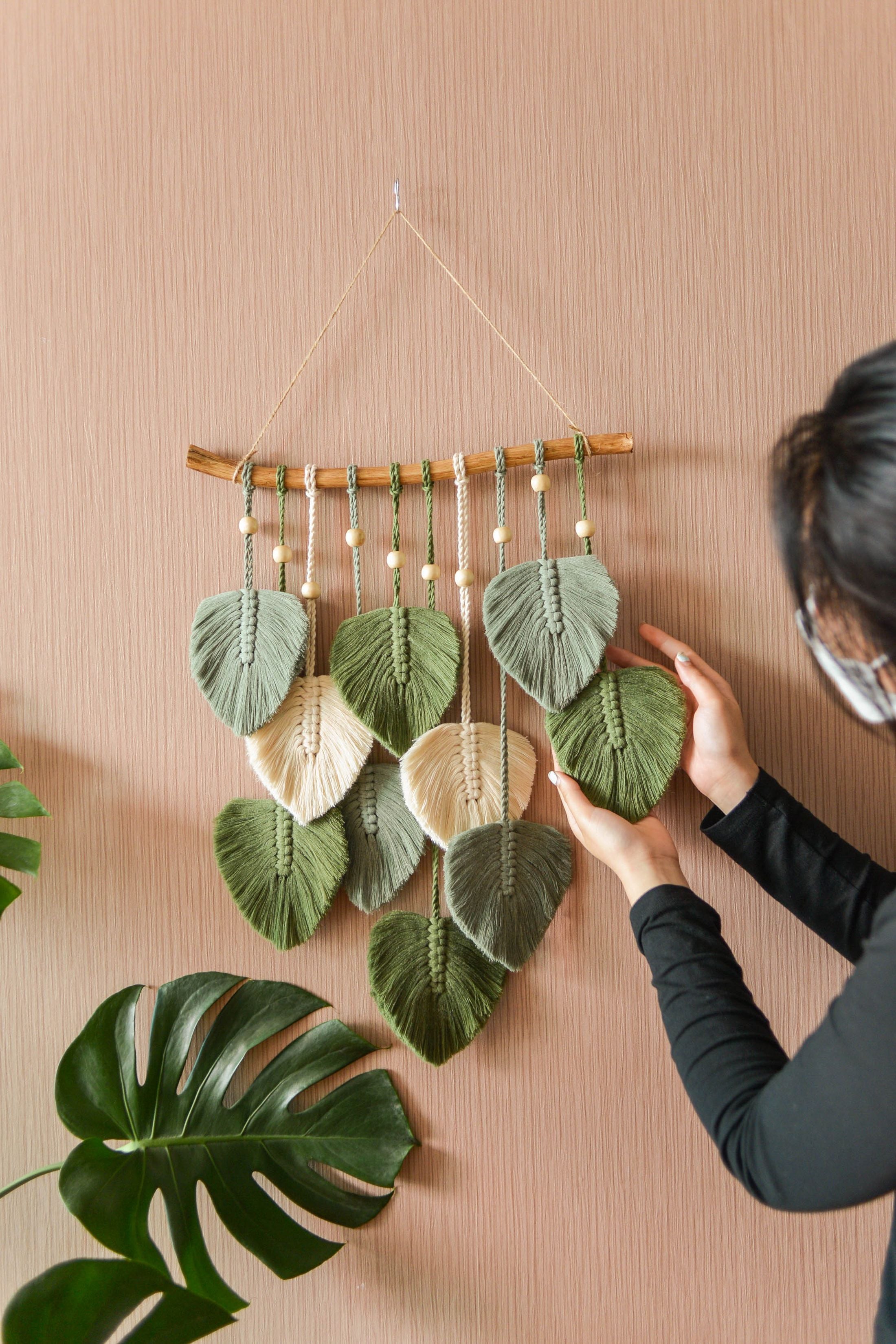 Leaves Wall Hanging for Boho and Rustic Wall Decor