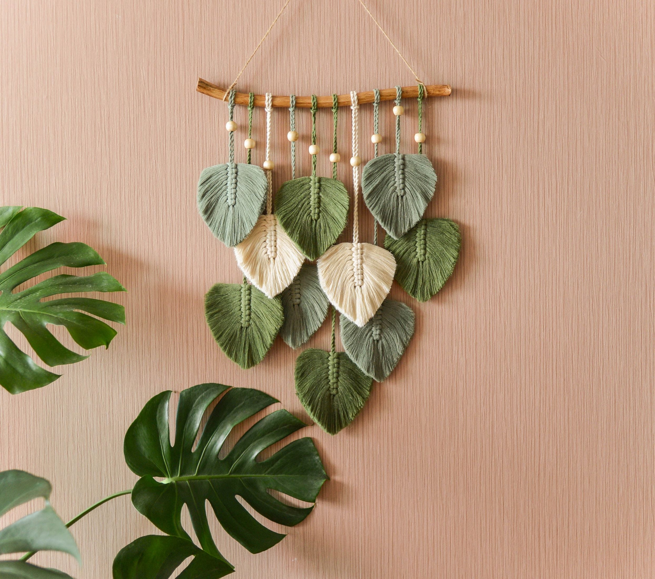 Leaves Wall Hanging for Boho and Rustic Wall Decor