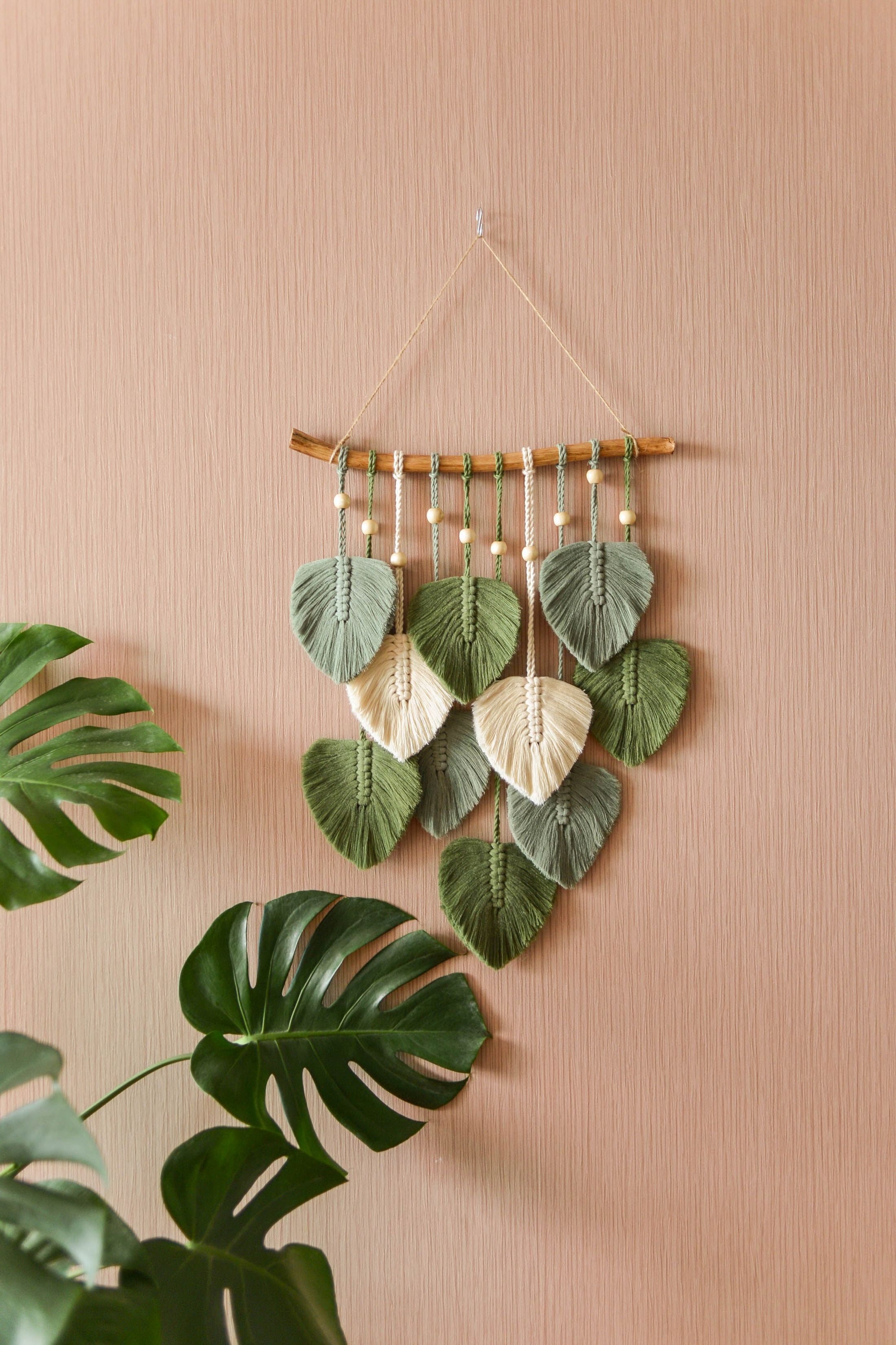 Leaves Wall Hanging for Boho and Rustic Wall Decor