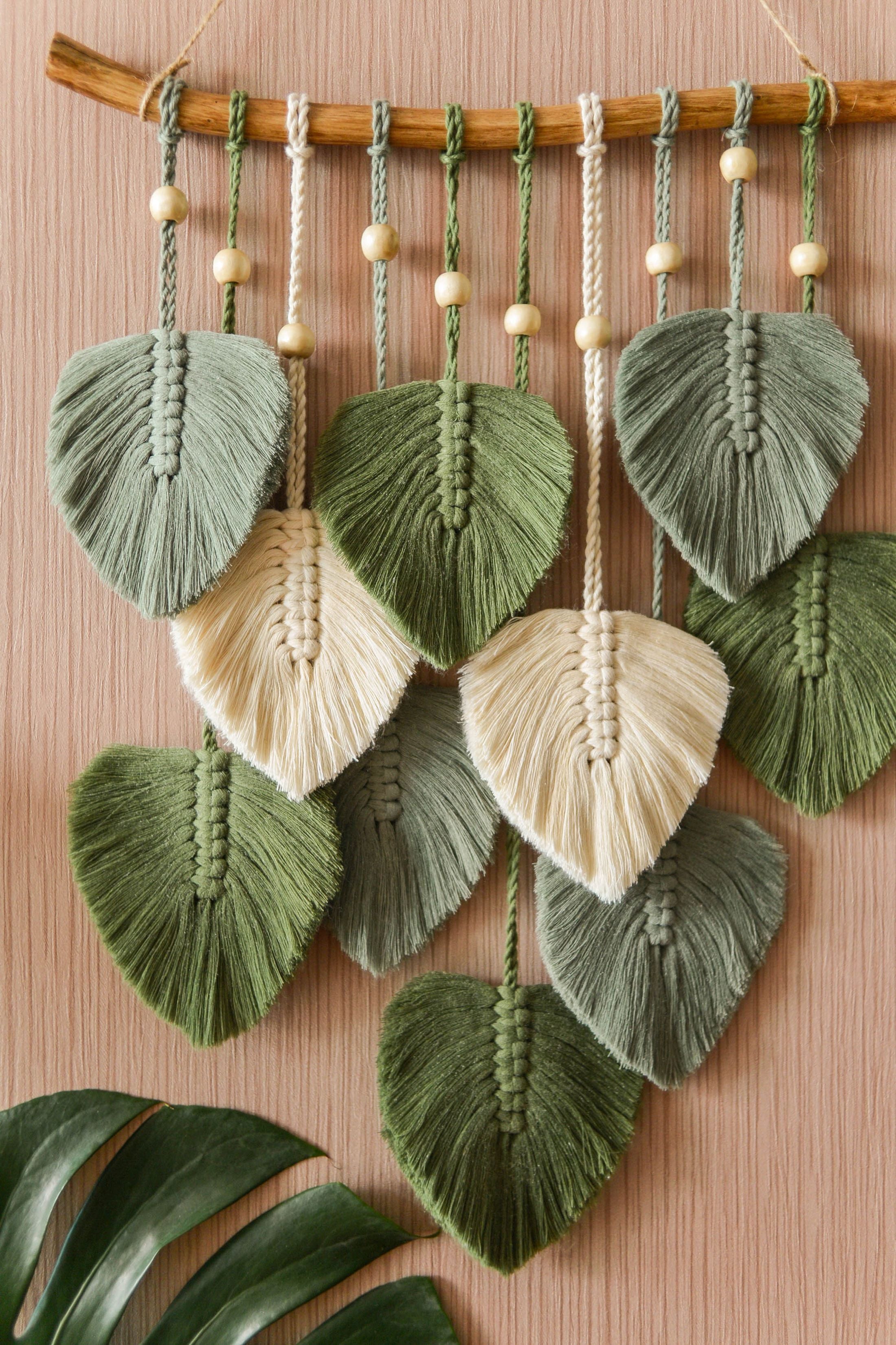 Leaves Wall Hanging for Boho and Rustic Wall Decor