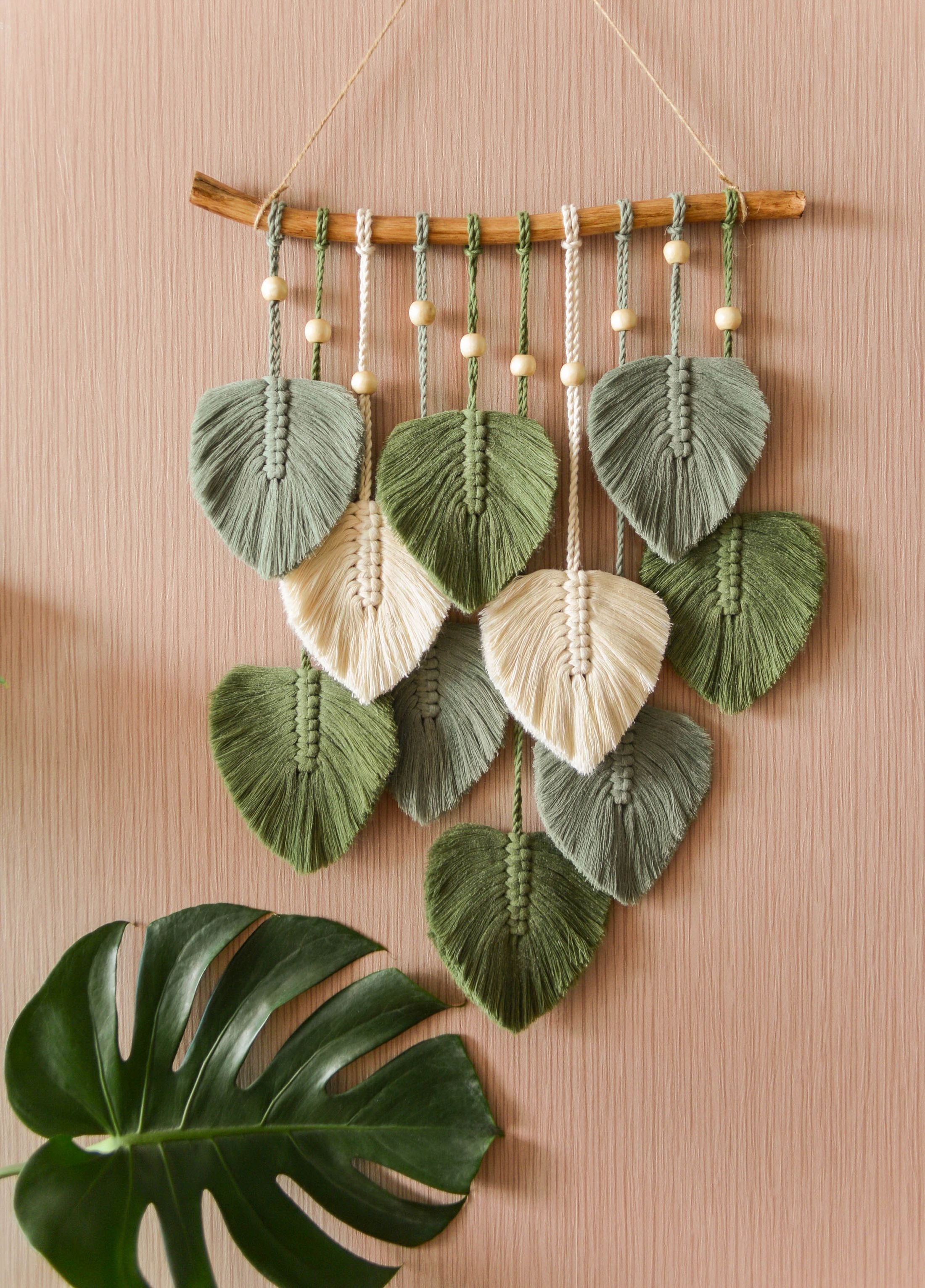 Leaves Wall Hanging for Boho and Rustic Wall Decor