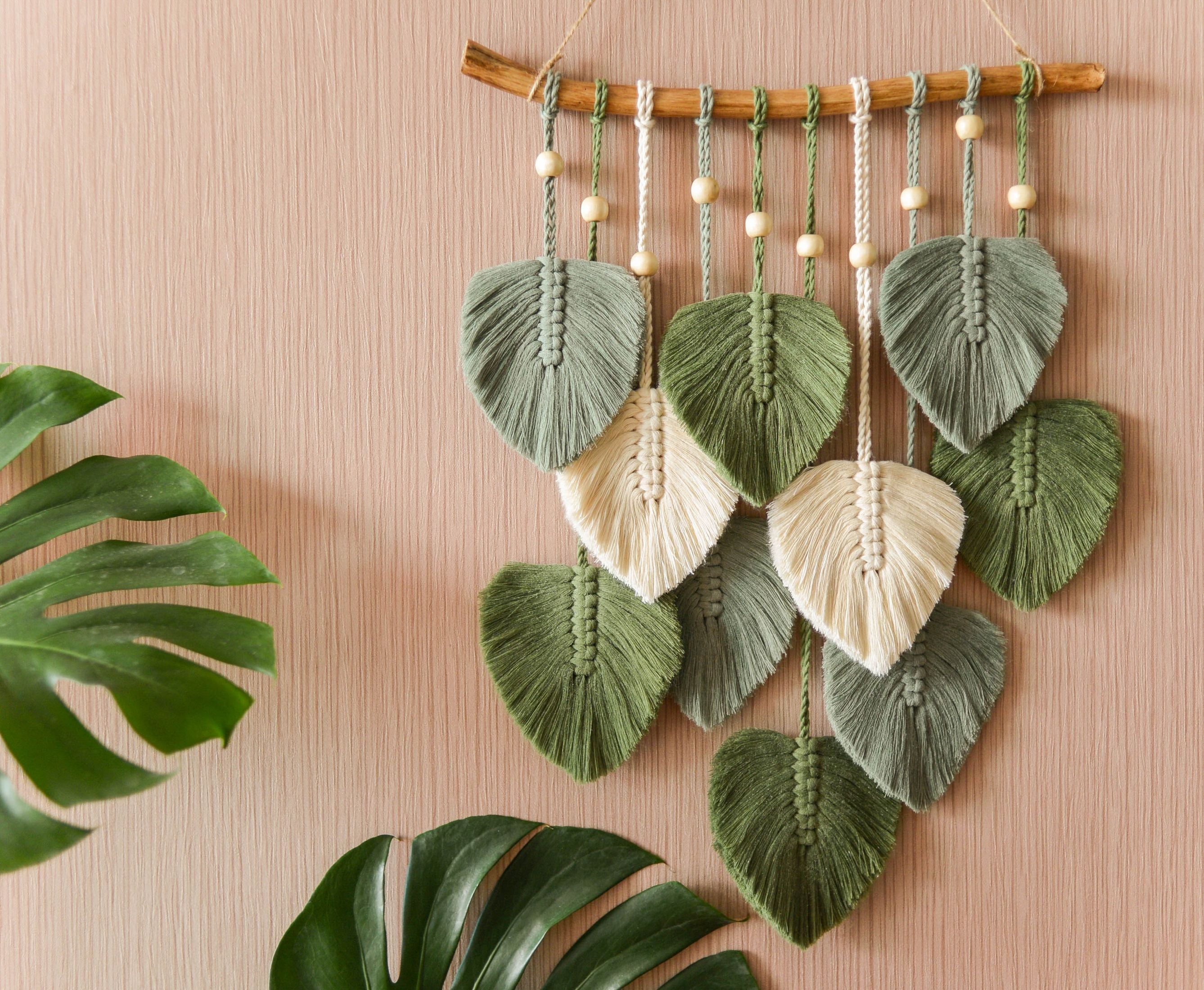 Leaves Wall Hanging for Boho and Rustic Wall Decor